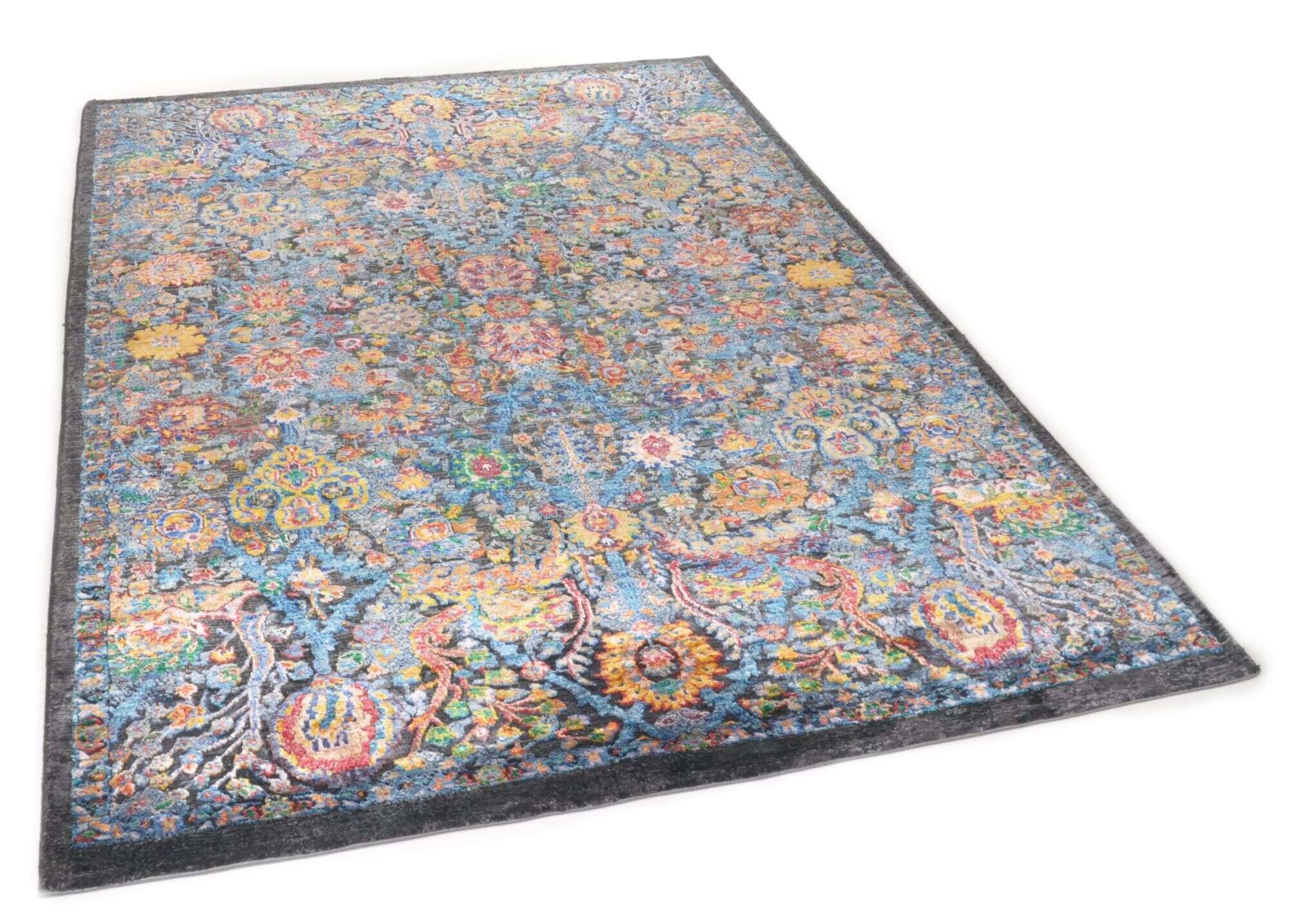 sadra_md04_610blackmulti_416976_2 Design Teppich Sadra Handgeknüpft schwarz- bunt 163x237 cm