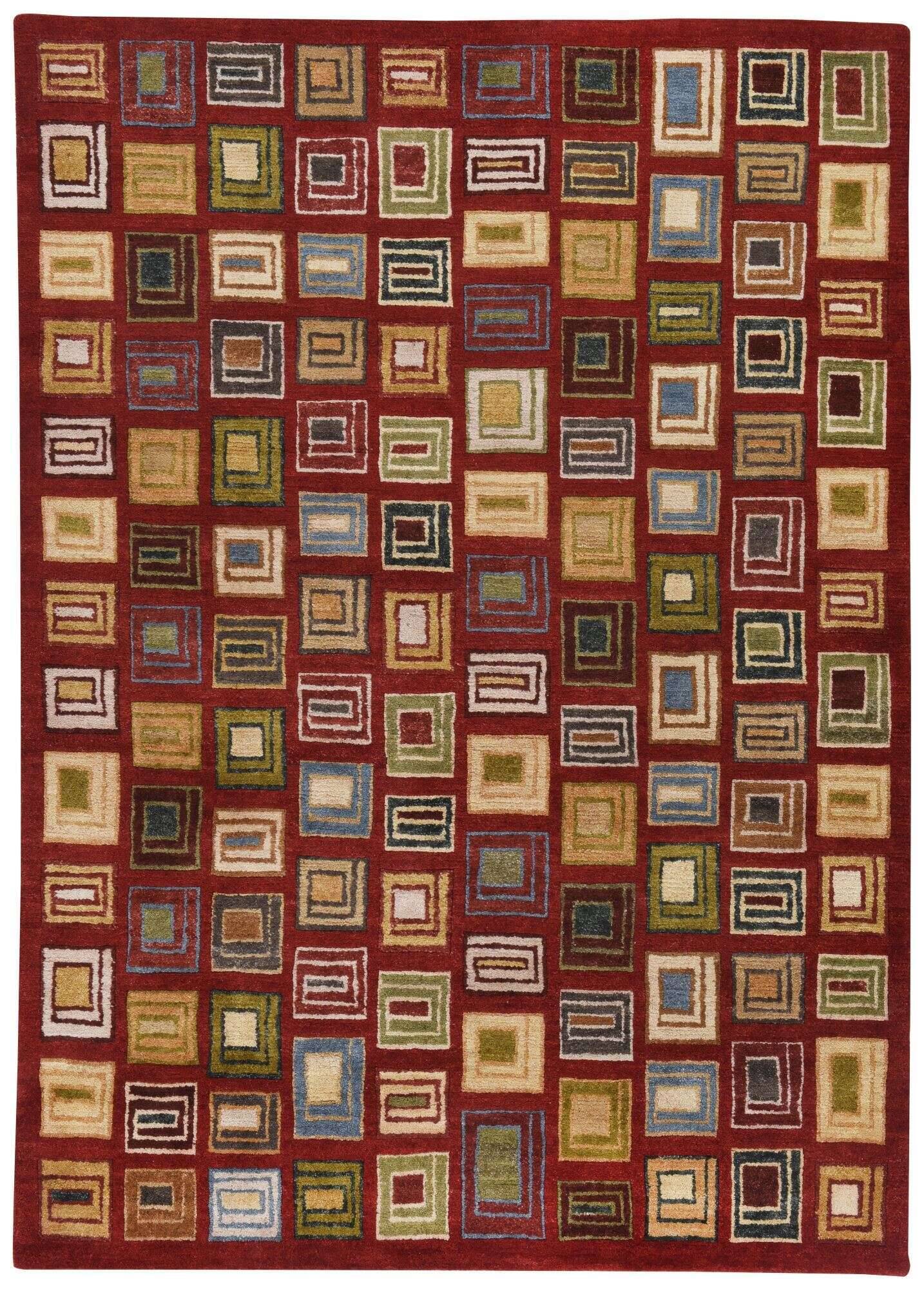 talonga_bc109_b66red_110000_1 Nepal Teppich Design Talonga Handgeknüpft rot bunt 170x240 cm