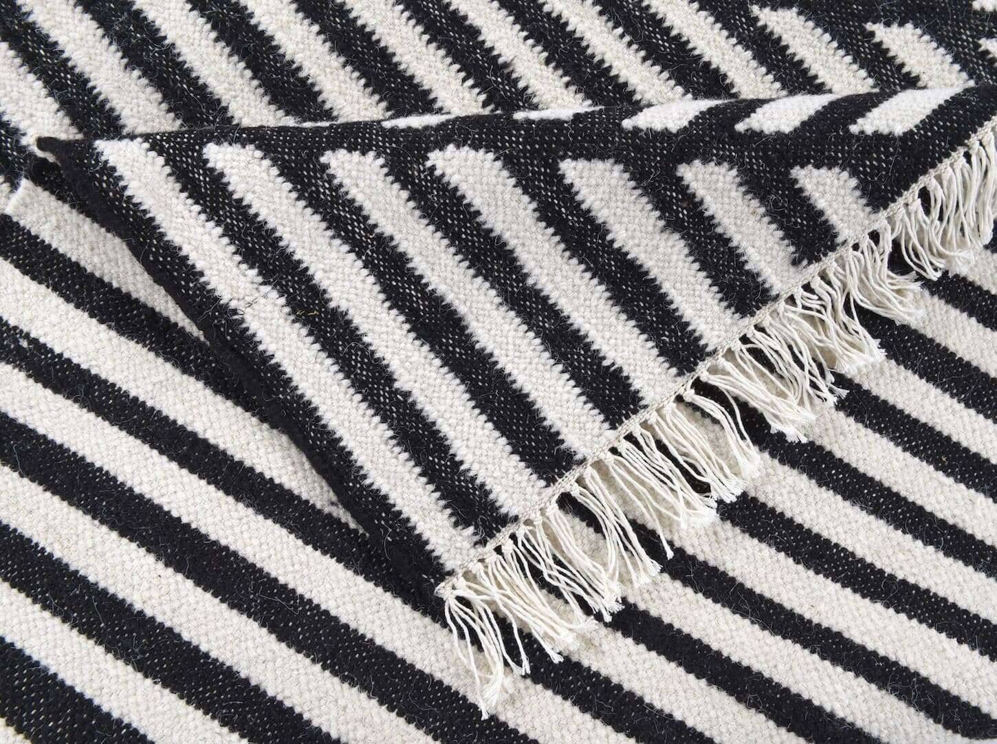 Vintage_CrissCross_blackwhite615_415972_9 Kelim Teppich Criss Cross Naturteppich modern