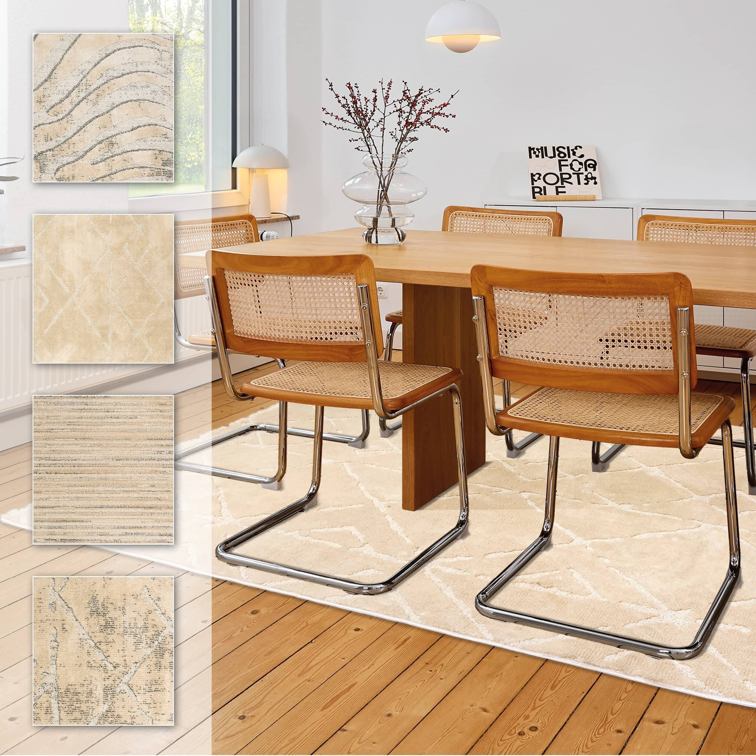 Wohnteppich Lou D.252 C.006 Rauten creme