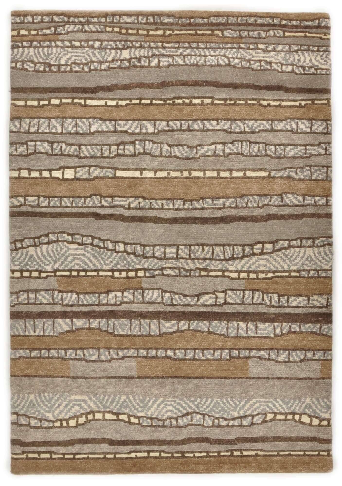 TalongaSilk_RSK686_505brownmulti_413192_1 Handgeknüpfter Nepalteppich Talonga-Silk ca. 164x236 cm