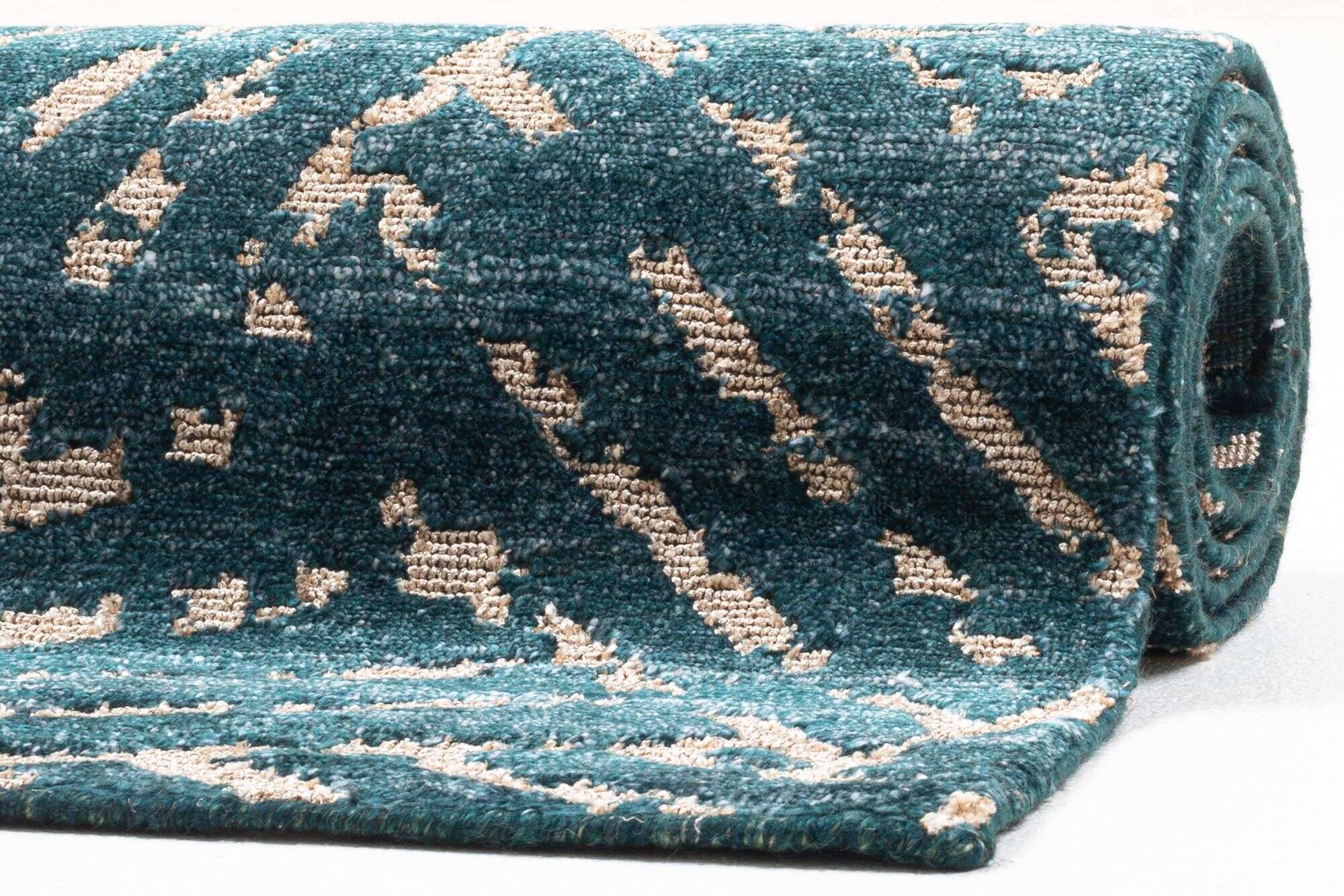 phoenix_zo-2321-19_720turquoise_416743_11 Moderner Designteppich 160x230cm Phoenix Handgeknüpft grün