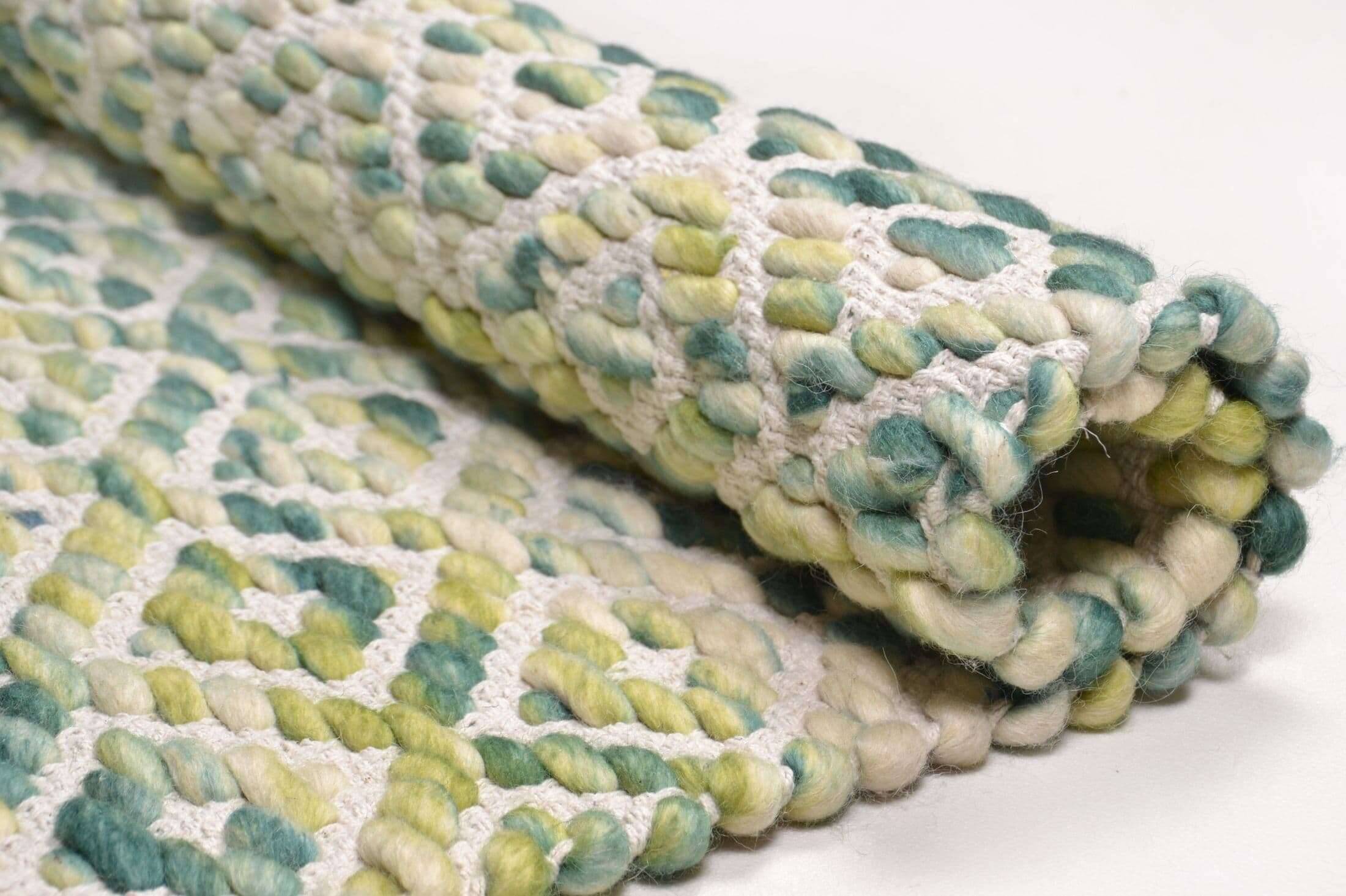 Smoothcomfort_diamond_green_404511_9 Smooth Comfort Diamond Handwebteppich grün Teppich Wolle