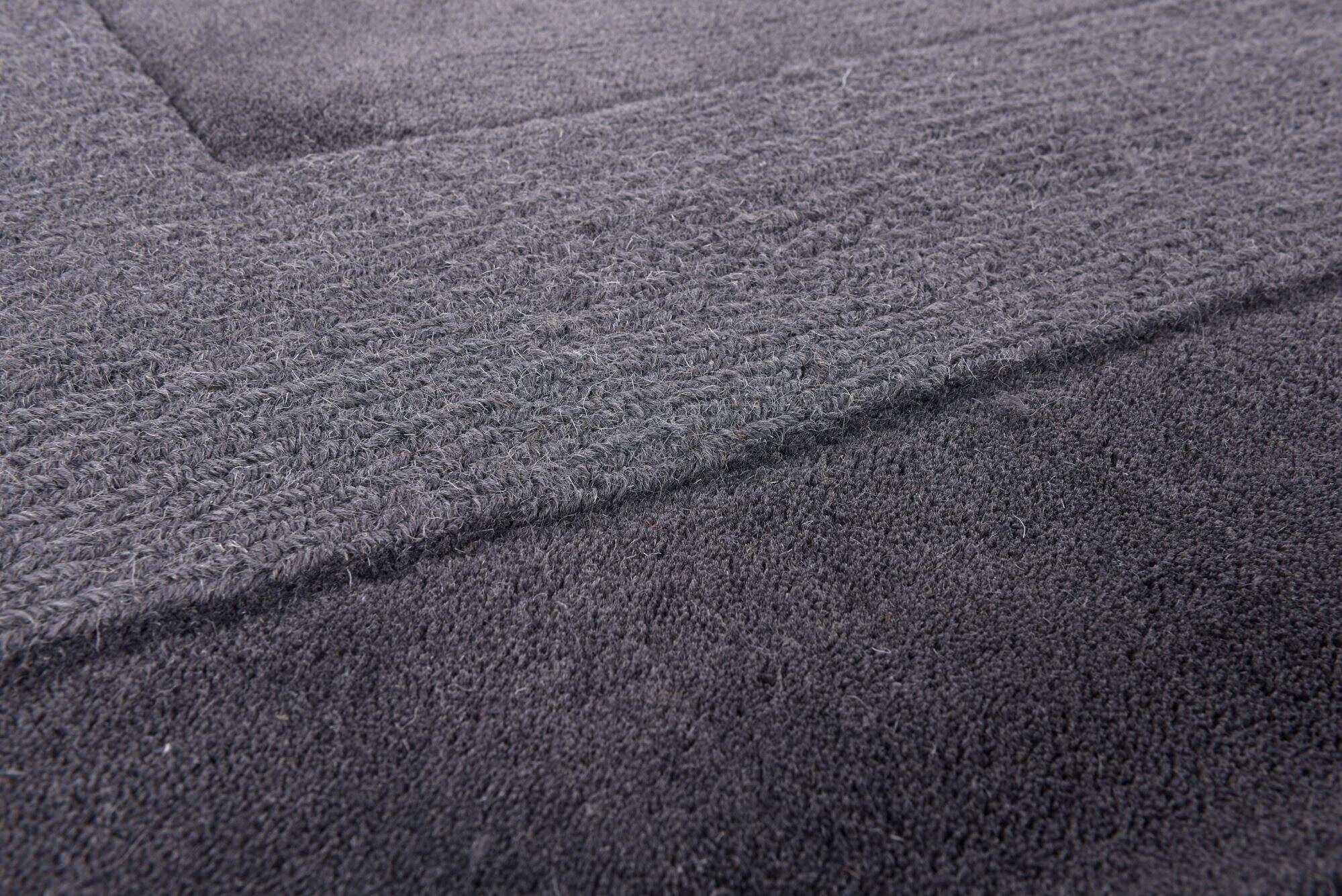USEDOM_8301_601ANTHRACITE_414471_3HcvV0X6d4JvTD Wollteppich Usedom Handgewebt Bordüre Schurwolle