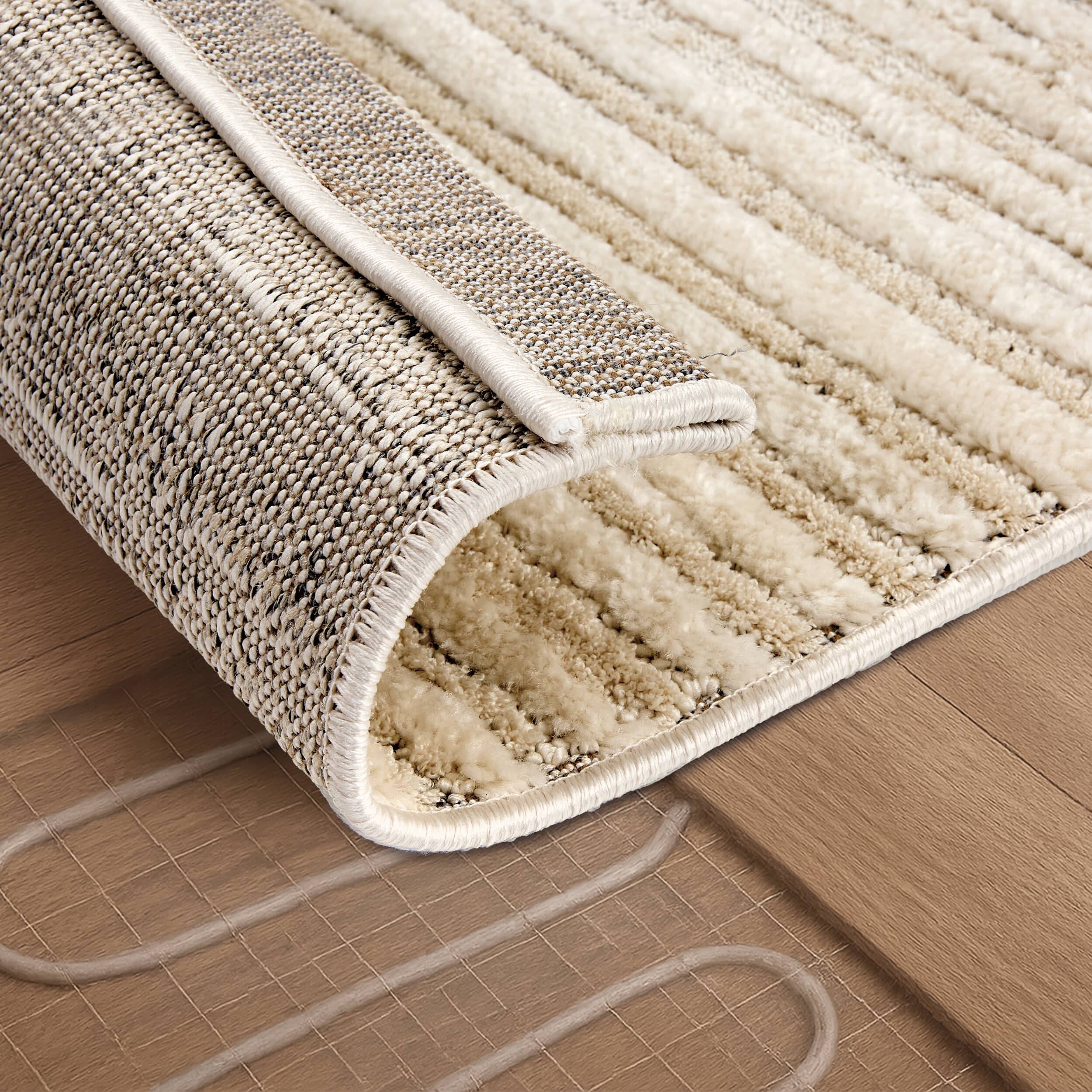 Wohnteppich Lou D.253 C. 003 Streifen creme-grau Wohnteppich Lou D.253 C. 003 Streifen creme-grau