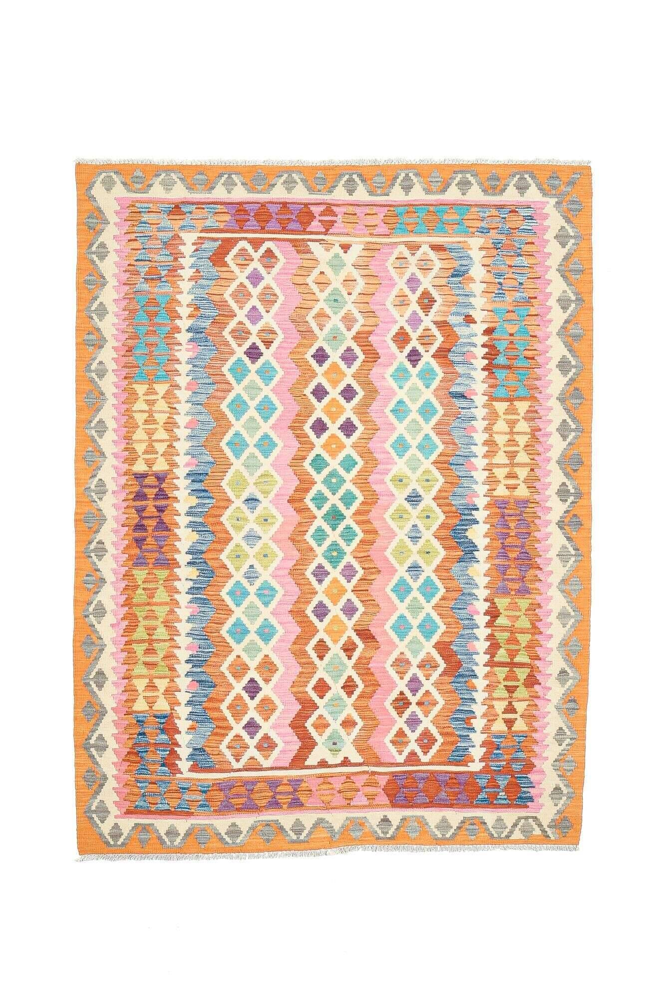 tablashah_5156_800multicolor_434935_1 Kelim Teppich Tablashah Handgewebt Schurwolle bunt 152x206cm