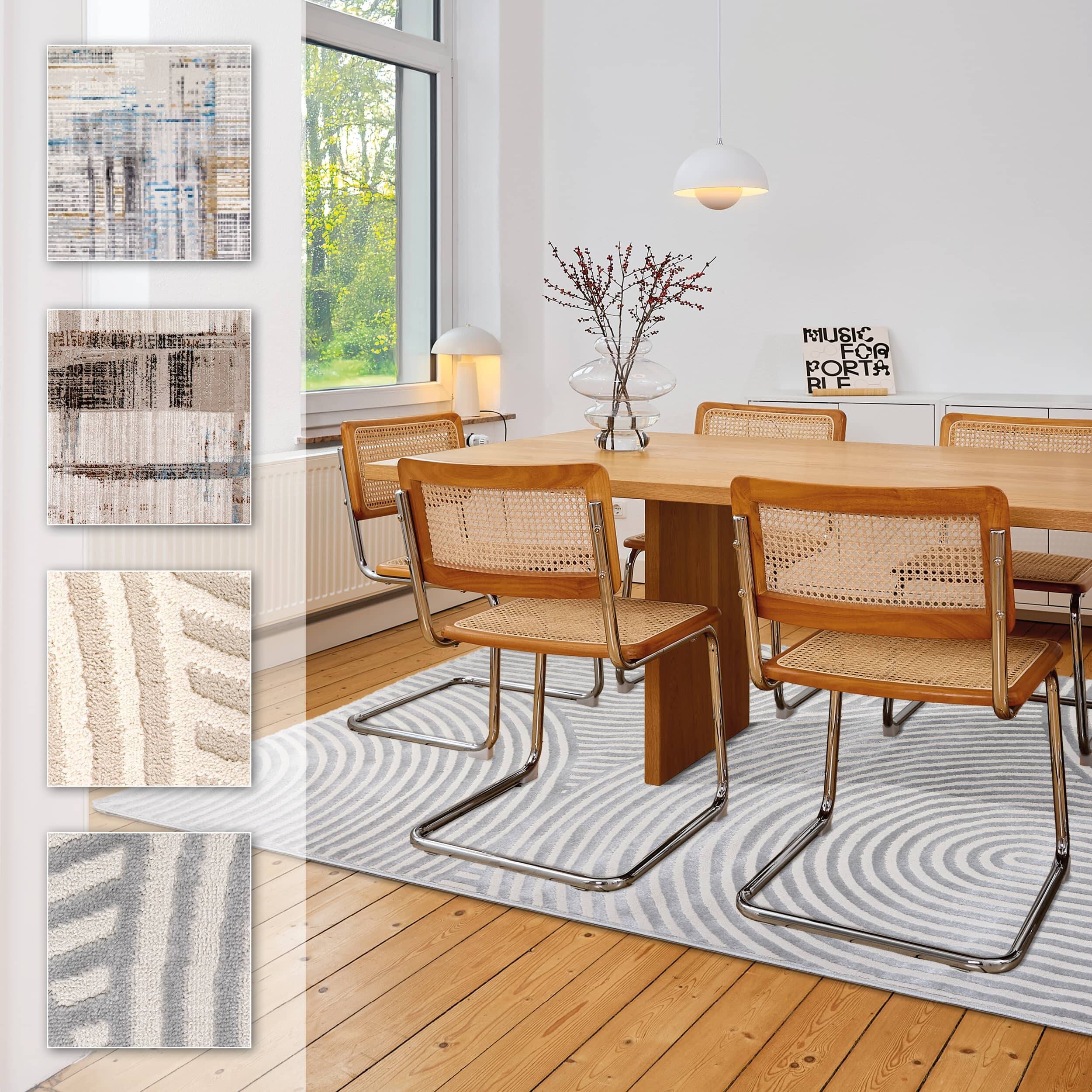 Vintageteppich Jules D.253 C. 004 Kringel silber Vintageteppich Jules D.253 C. 004 Kringel silber