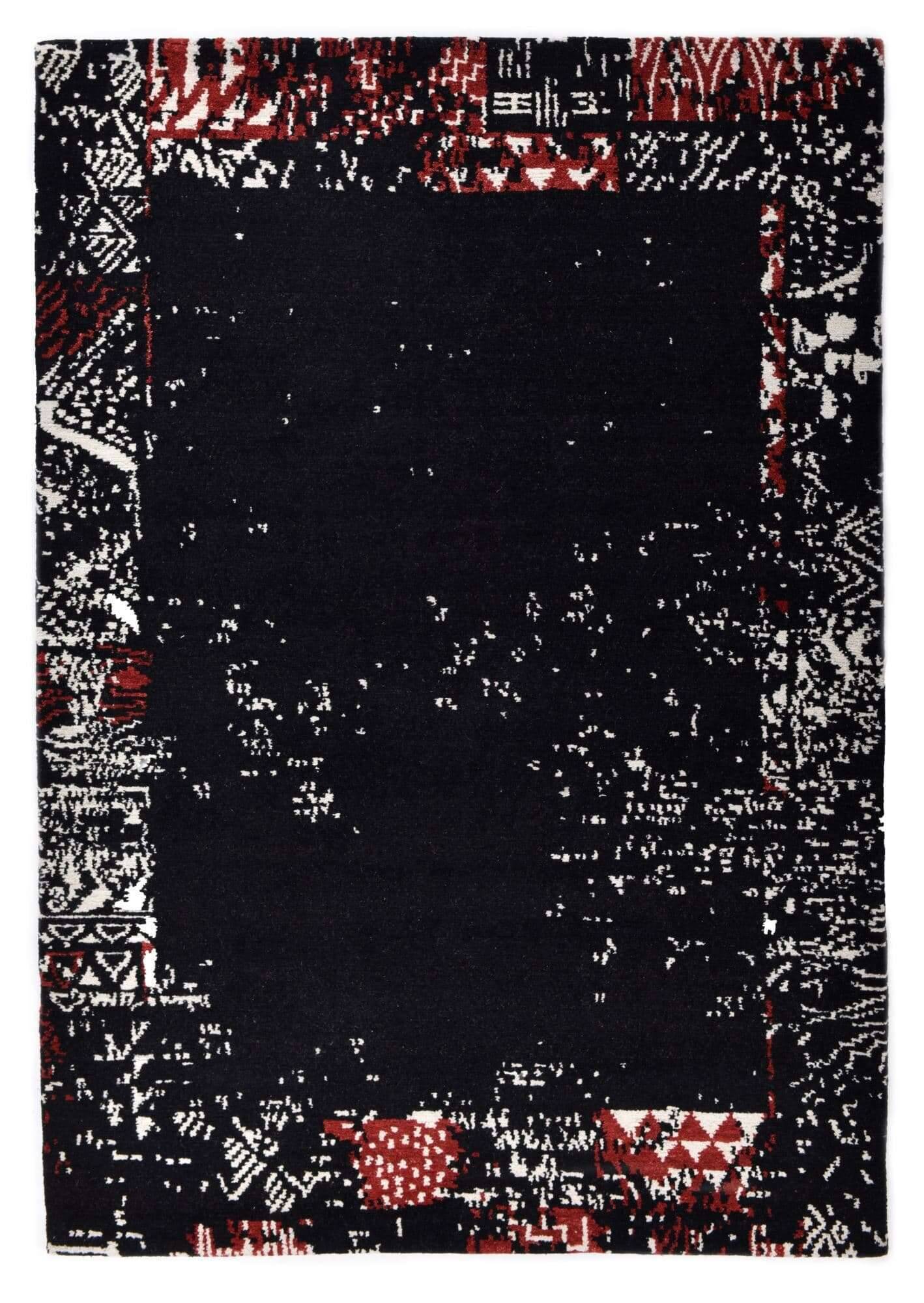 sangri_rs581_610blackmulti_428143_1 Sangri Nepal Teppich 156x233 cm Design RS581 black/multi