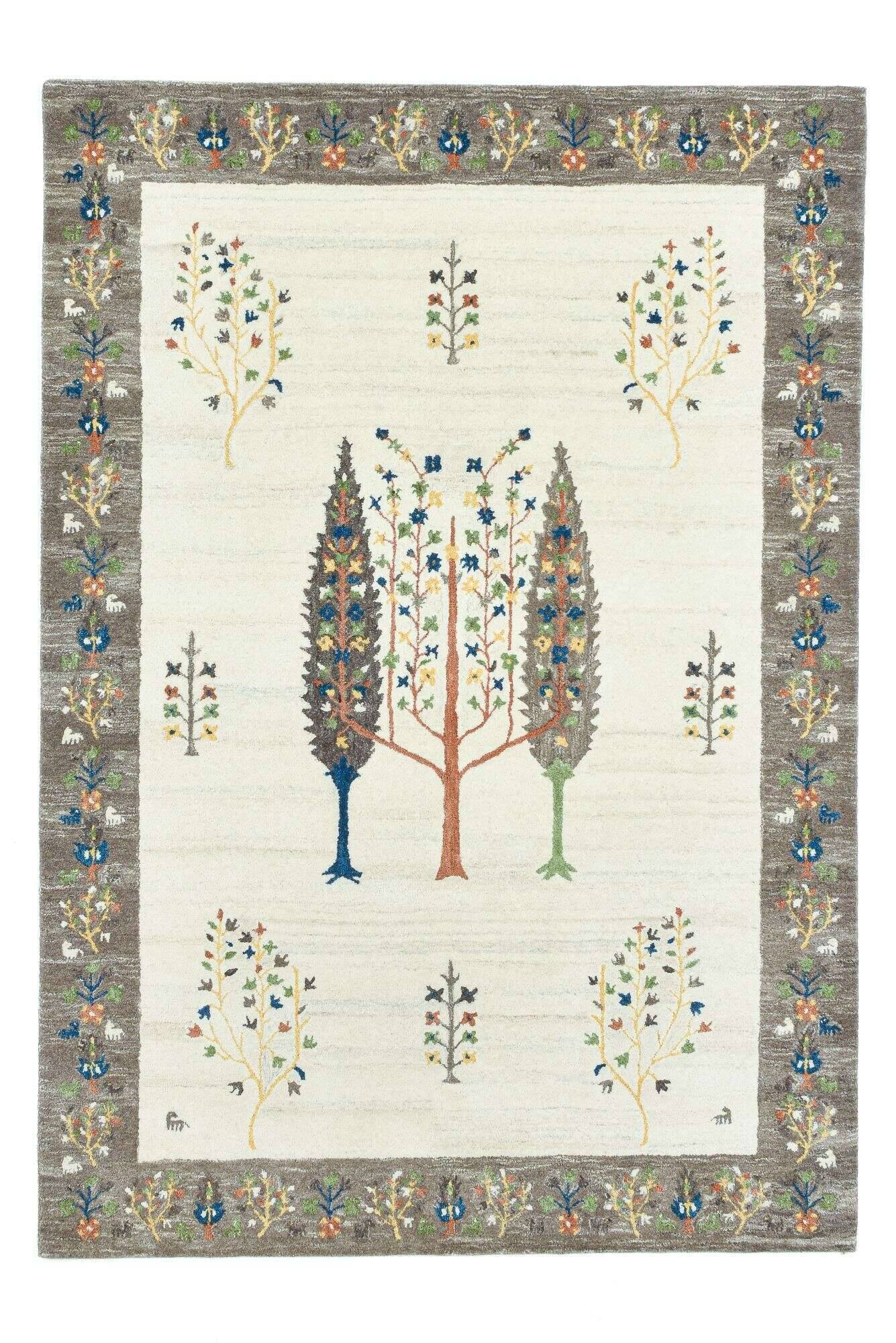 renoblack_zo-3164-19_553beigemulti_416675_1 Gabbeh Teppich Reno Black Wolle Viskose Bunt 160x230cm