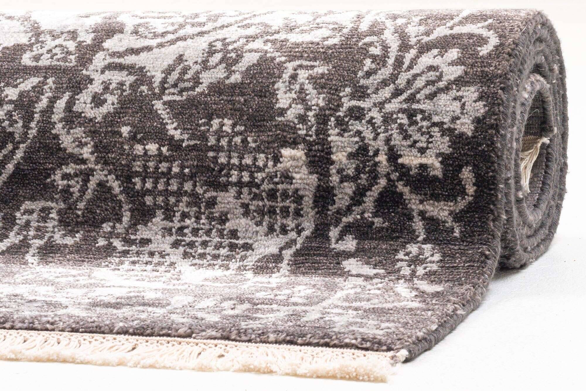 queensland_4728_651grey_404886_11 Vintage Teppich Queensland 160x230cm Handgeknüpft Viskose grau