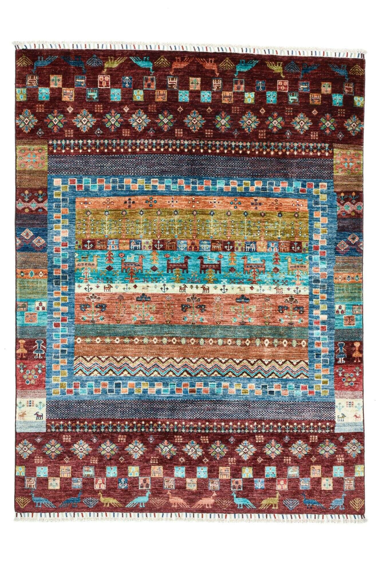 kandashah_4475_310mint_431698_1 Orientteppich 153x205 cm Handgeknüpft Kandashah bunt Schurwolle