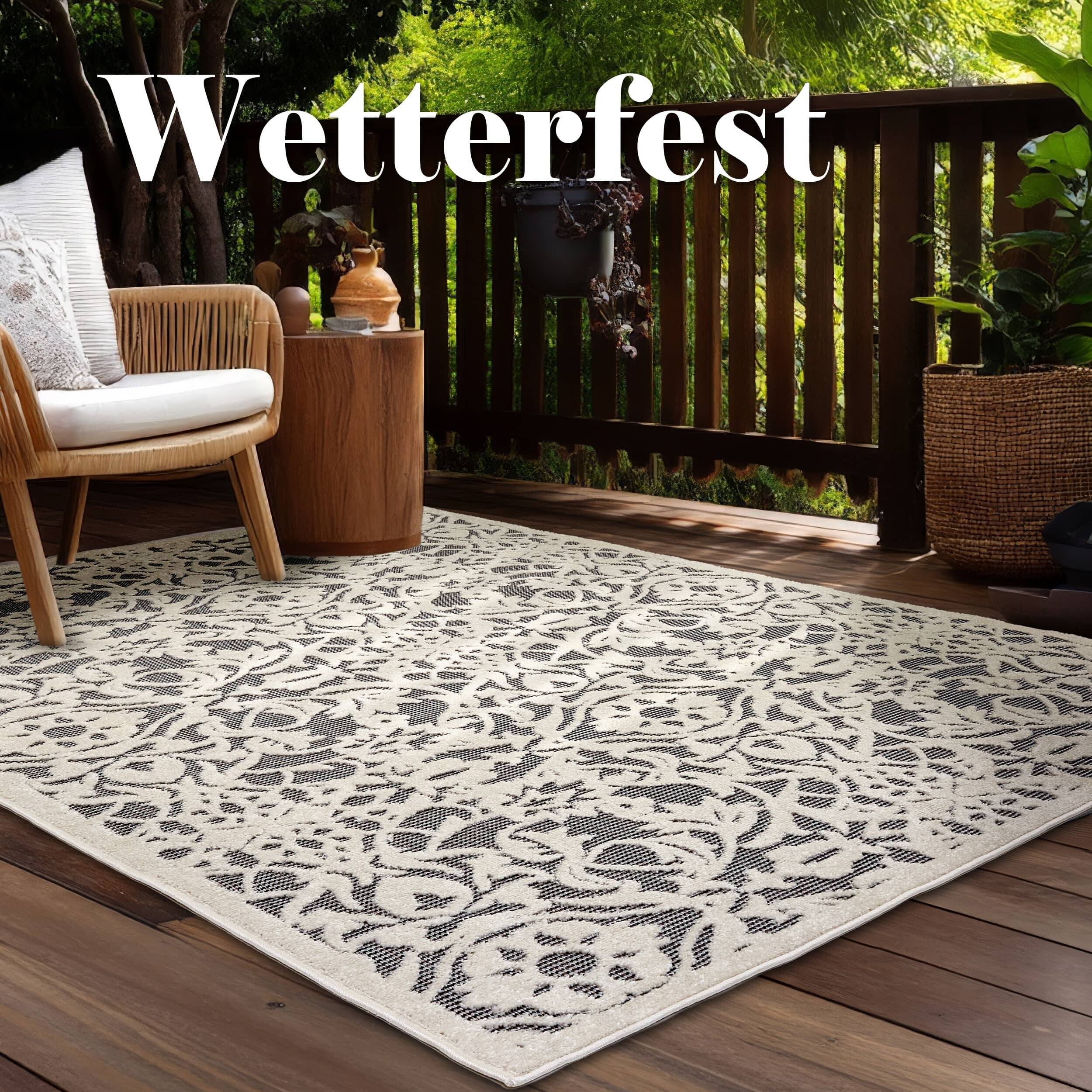 In- und Outdoor Teppich Serina D.253 C.004 Ornamente grau/weiß