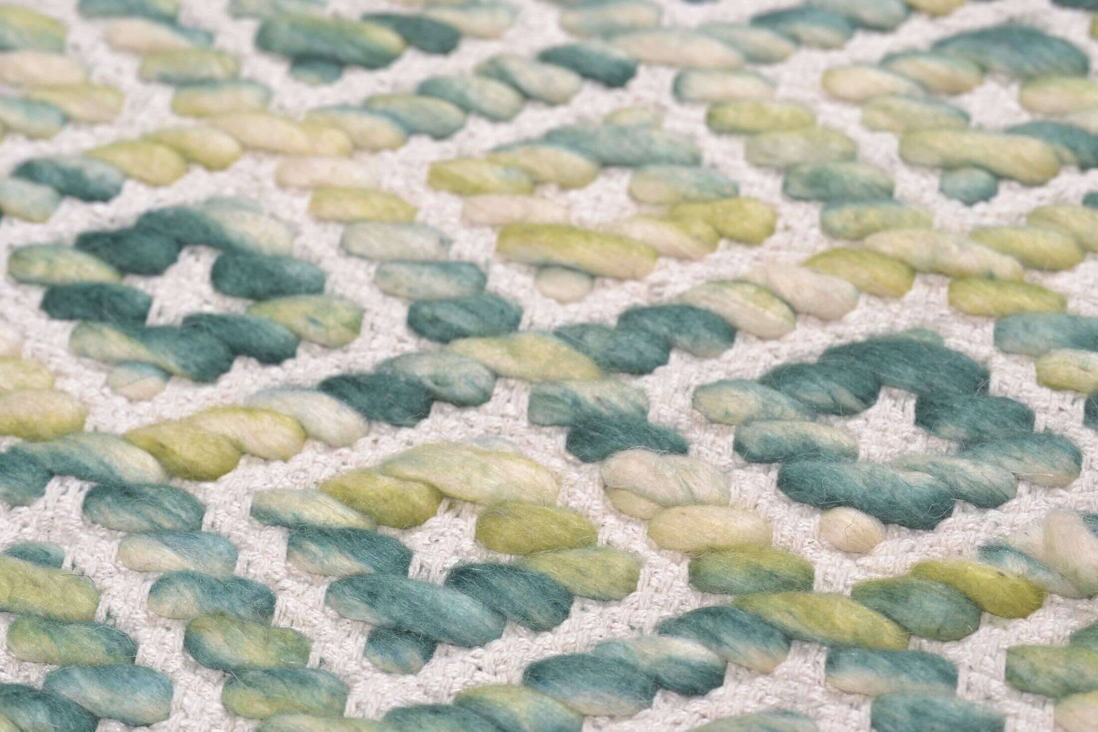 Smoothcomfort_diamond_green_404511_6 Smooth Comfort Diamond Handwebteppich grün Teppich Wolle
