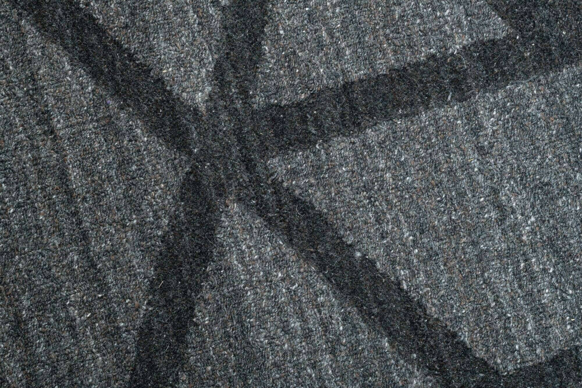 vico_1704_grey_416494_3 Teppich Modern Vico Handgeknüpft Wolle Viskose grau 160x230 cm