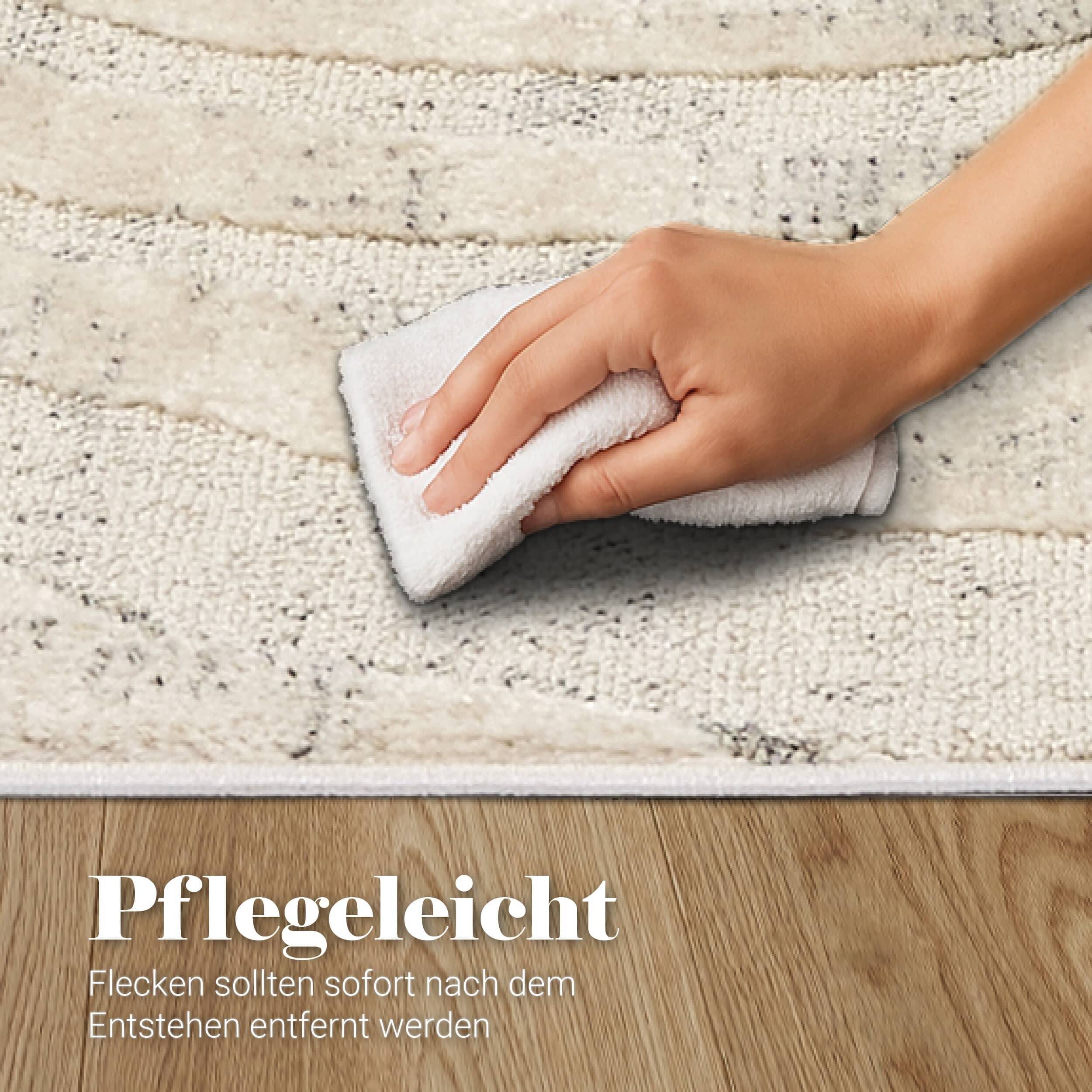 Wohnteppich Lou D.251 C.003 Wellen creme-grau