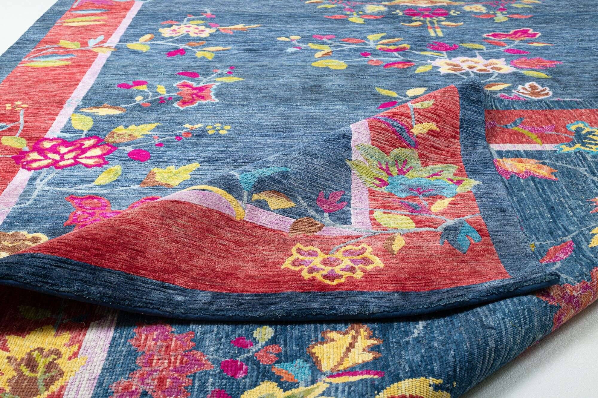 thechinese_c4066_705bluemulti_415687_9 Wollteppich Nepal The Chinese Wunschmaß Teppich blau