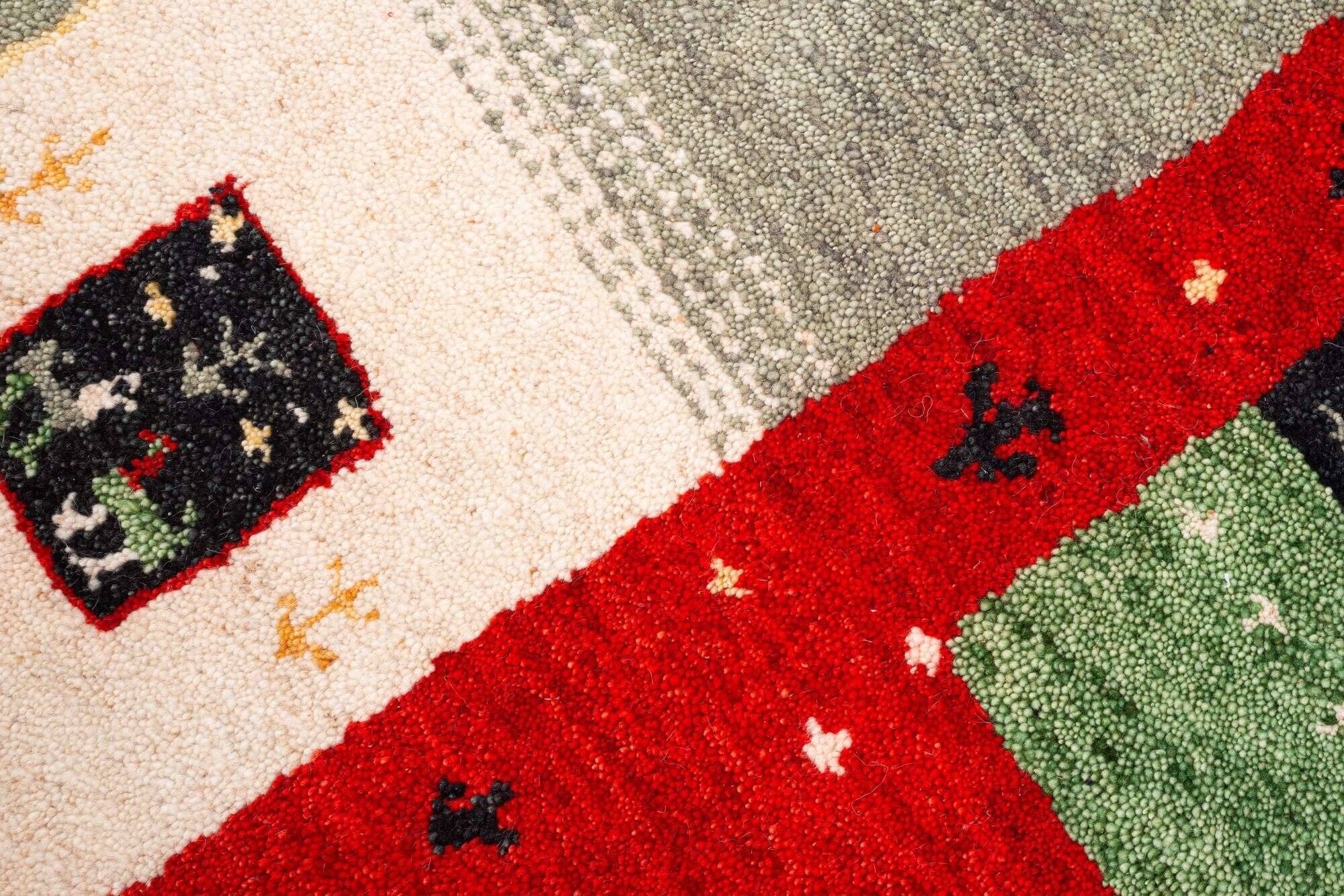 flair_zo-2001-17_200red_408707_3 Gabbeh Teppich 160x230cm Flair Handgeknüpft Schurwolle Bunt