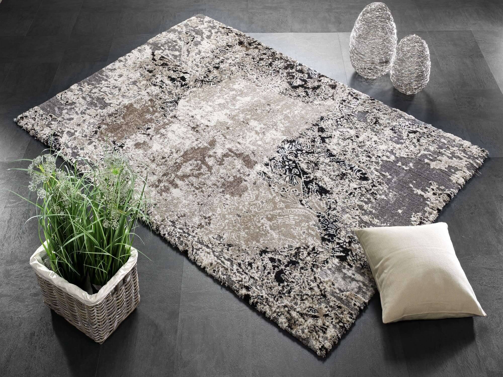 JUW03-547-1 Teppich Juwel Dramatica Hochflor Teppich Vintage Shaggy