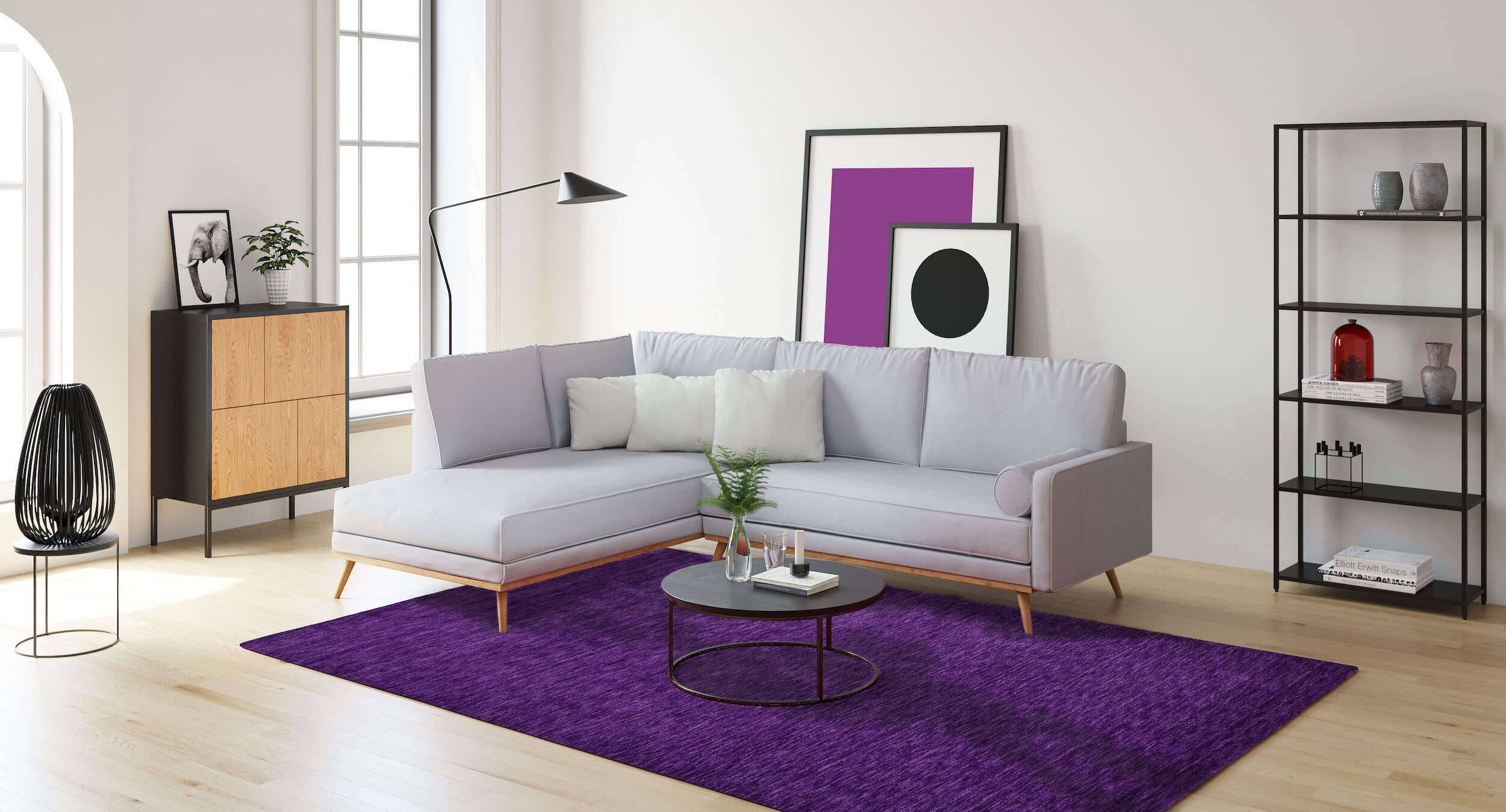 Holi_Uni_750purple_428762_Interieur Handwebteppich Holi purple im Wunschmaß