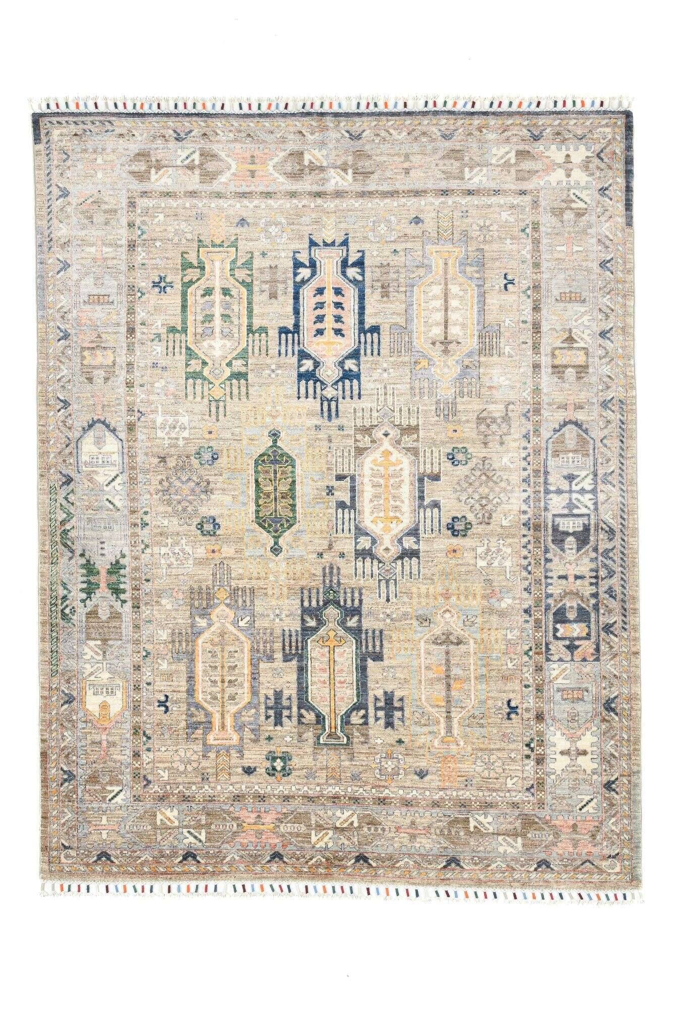 kandashah_3945_553beigemulti_430533_1 Orientteppich Ziegler Handgeknüpft 154x198cm beige