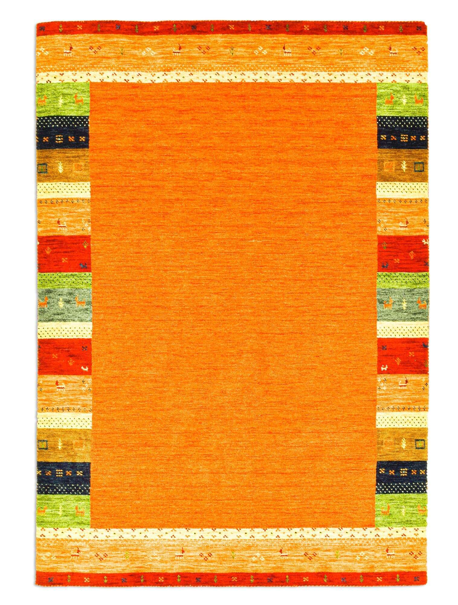 Gabbeh Teppich Schurwolle ca 160x230 cm orange
