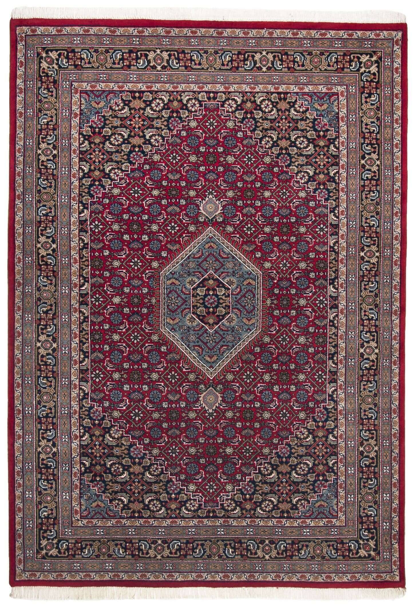 Benares_bidjar_redblue_402888_1 Handgeknüpfter Orientteppich Benares Bidjar 9/45