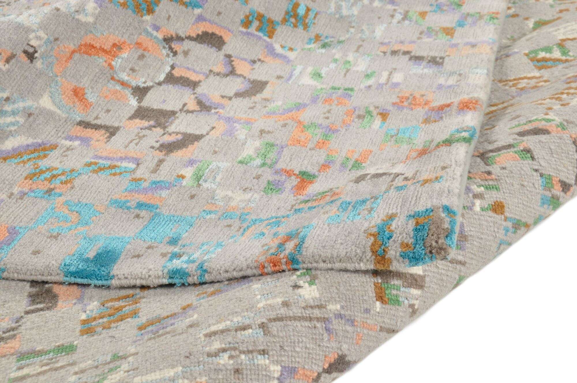 Nepal Teppich Jabu Silk 30 Wolle Seide Design Teppich 244x310cm