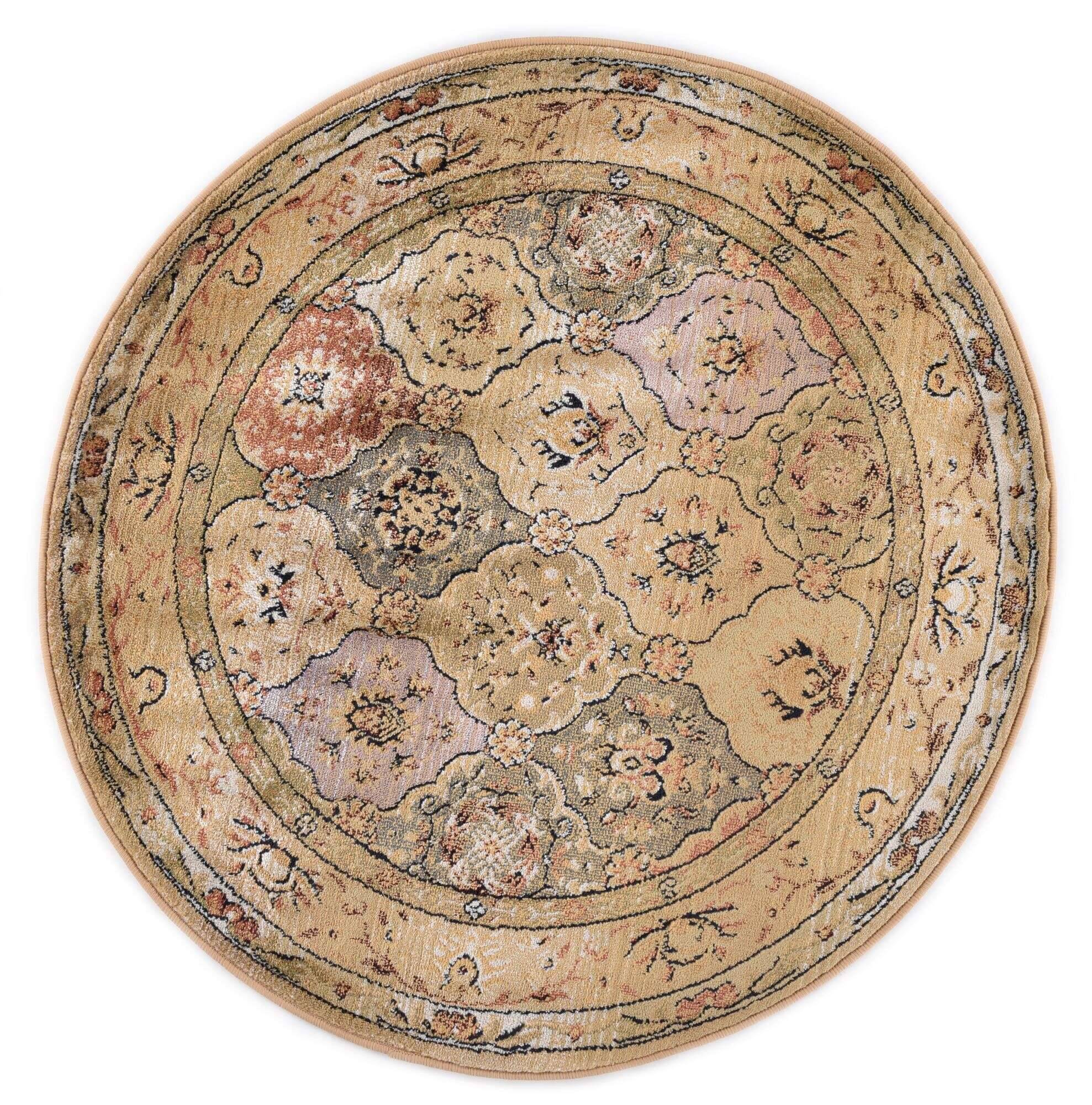 gabiro_208_550beige_423598_25 Orientteppich Gabiro 208 Teppich Klassisch Rund