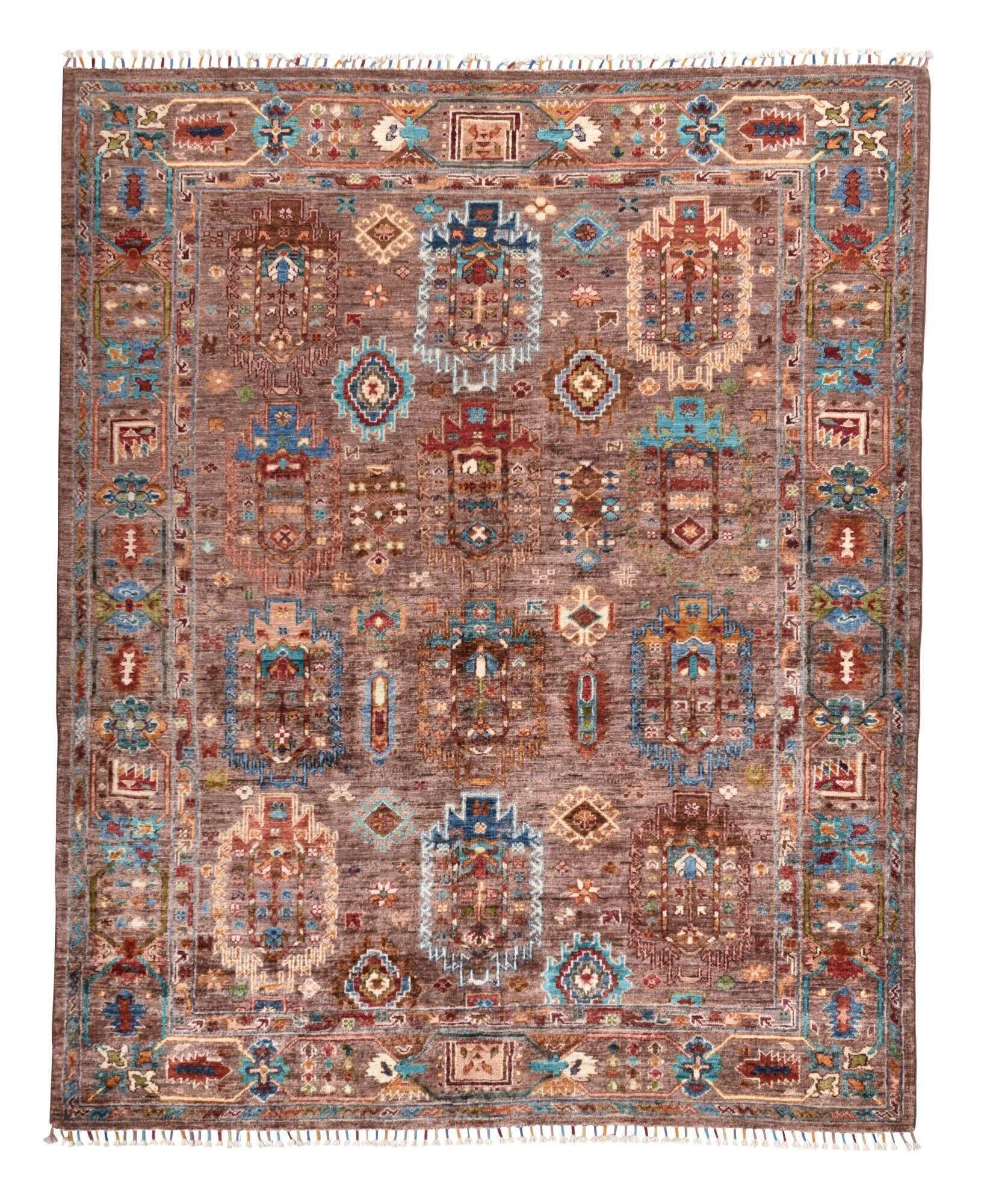 kandashah_1442_502brownmulti_427133_1 Altes Nomaden Design aus reiner Schurwolle