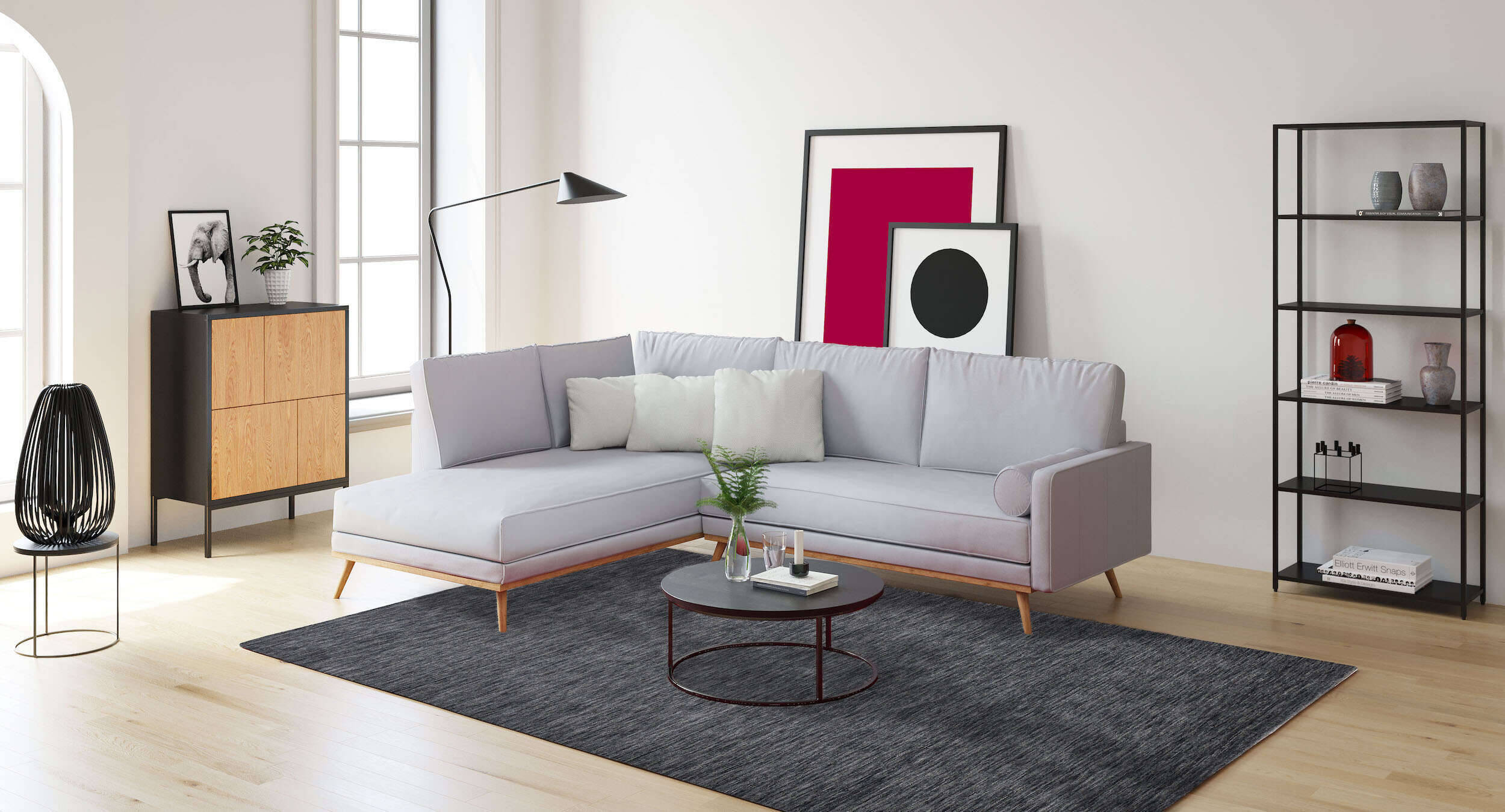 Holi_Uni_658darkgrey_428745_Interieur Handwebteppich Holi Schurwolle Naturteppich Teppich uni