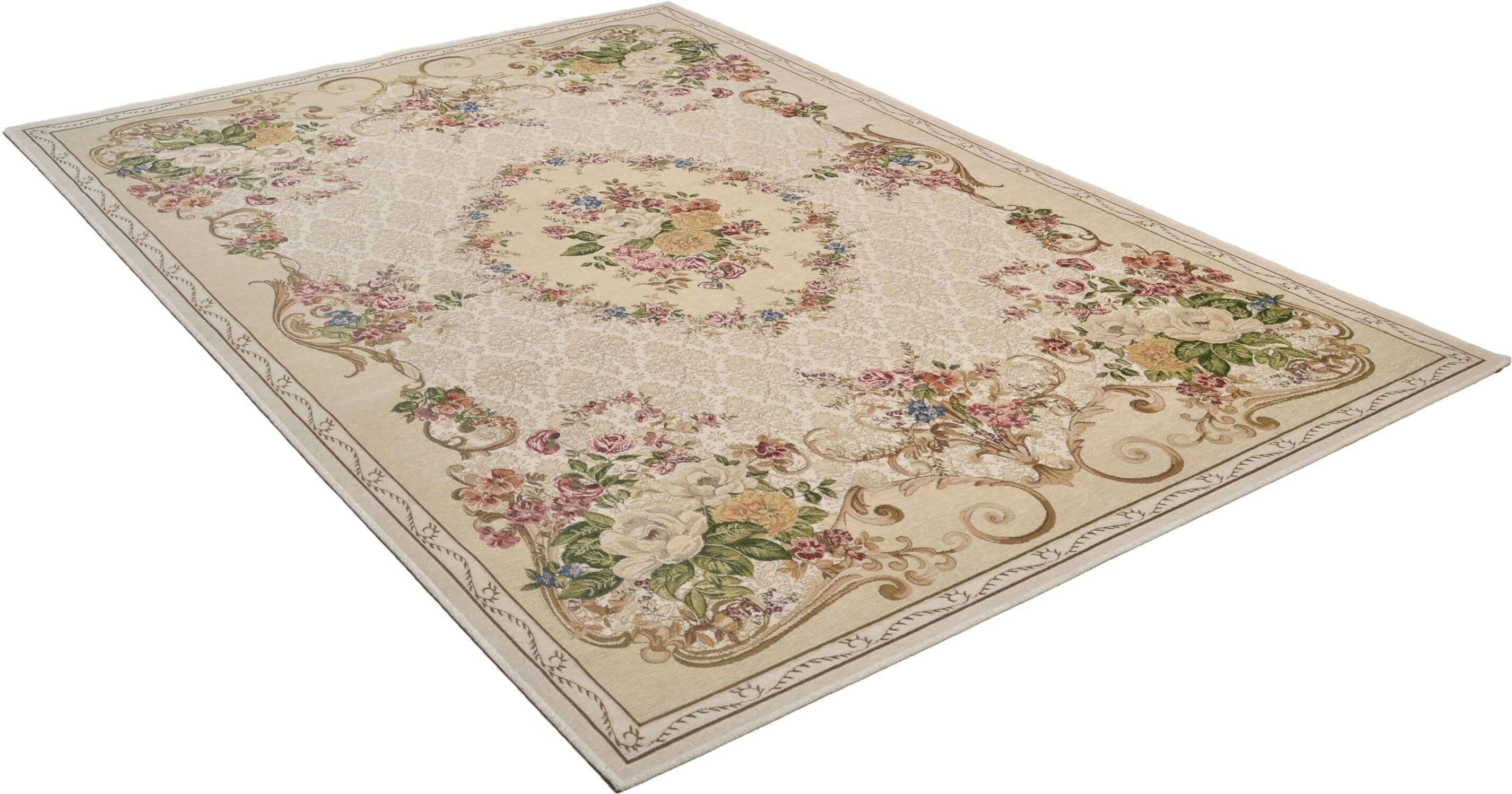 Flomi_Florence_beige550_405689_2 Moderner Teppich Flomi Florence Teppich Blumen