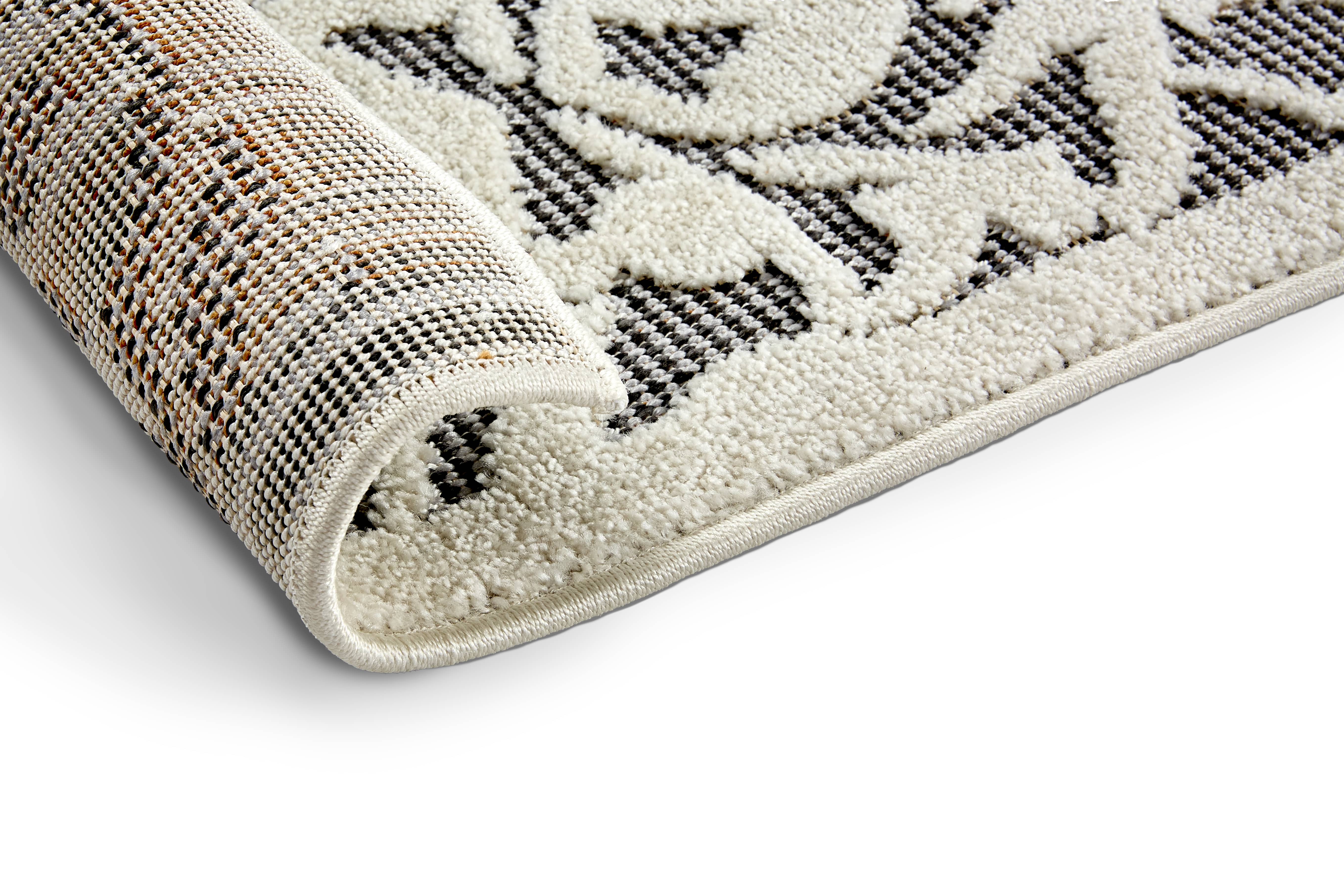 In- und Outdoor Teppich Serina D.253 C.004 Ornamente grau/weiß