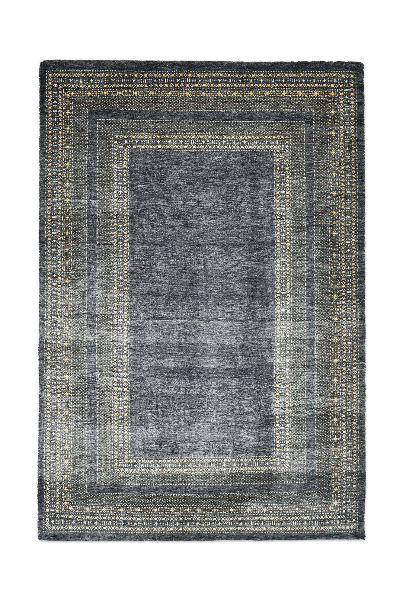 fabia_zo-2497-18_601anthracite_413042_1 Teppich Gabbeh Fabia 160x230cm Handgeknüpft Schurwolle Viskose grau