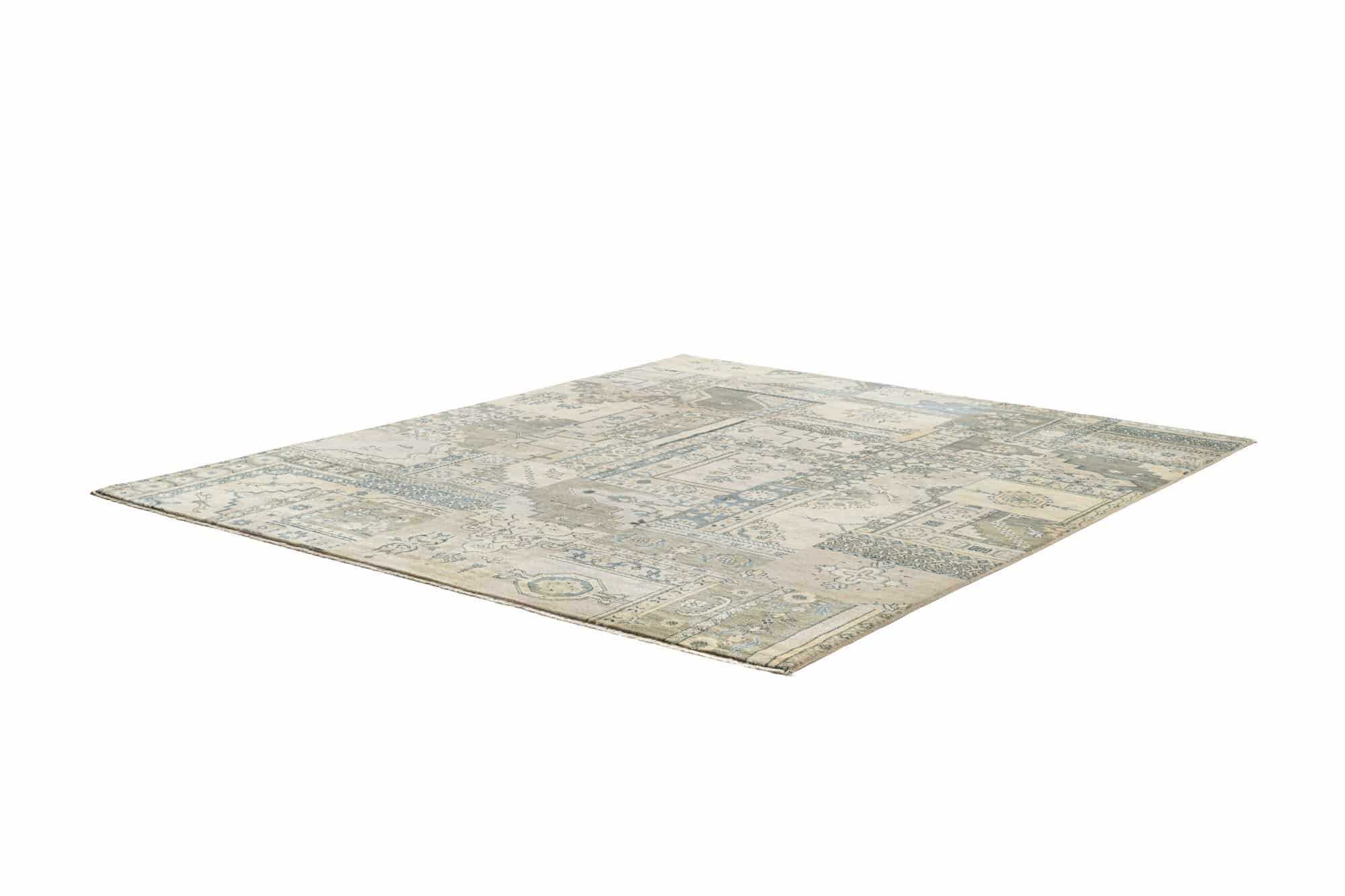 Patchwork Teppich PATCH Handgeknüpft grau 250x300cm 