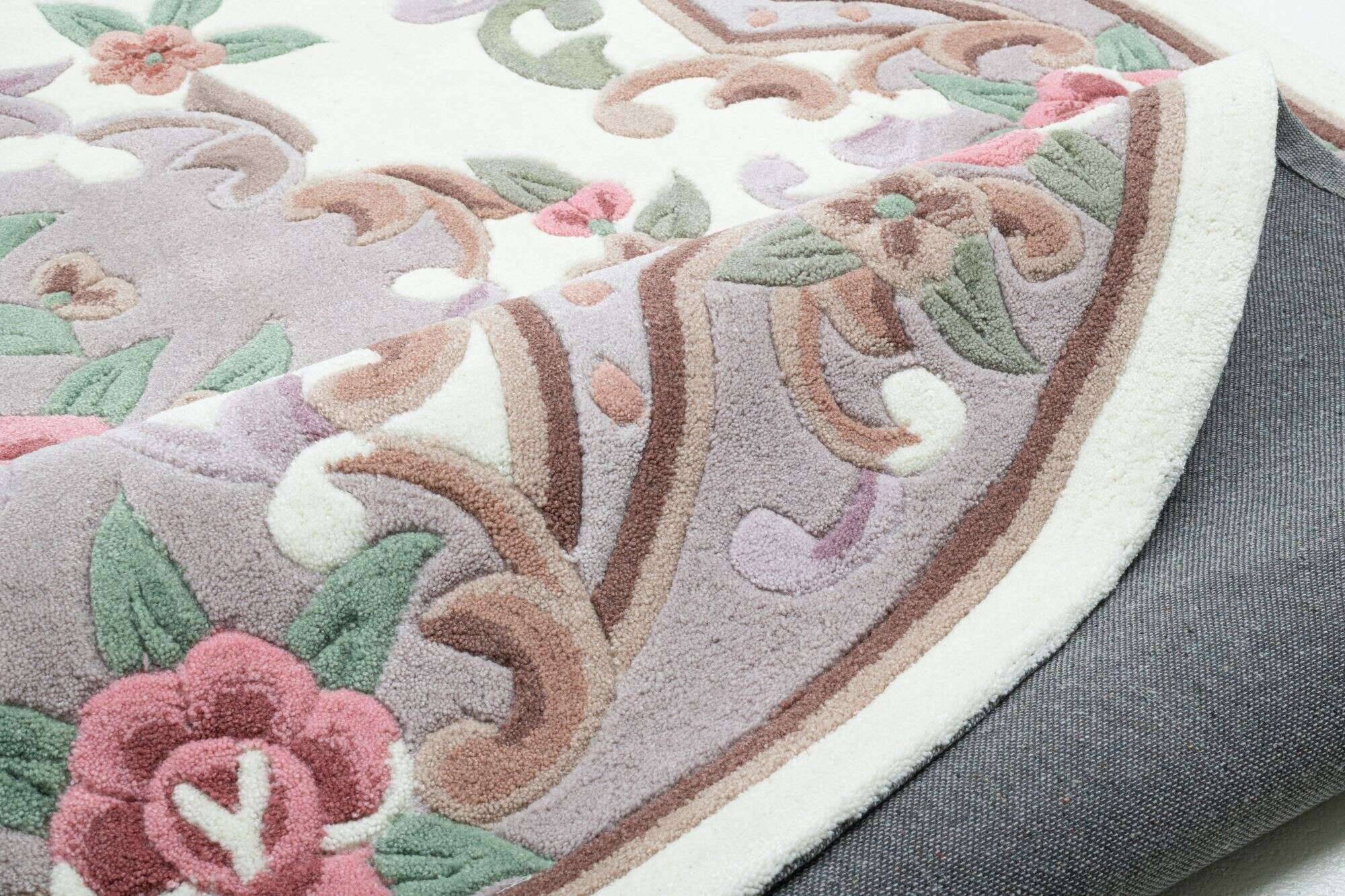mingoval_501_550beige_300761_9 Ming Aubusson China Teppich beige oval Teppich mit Blumen