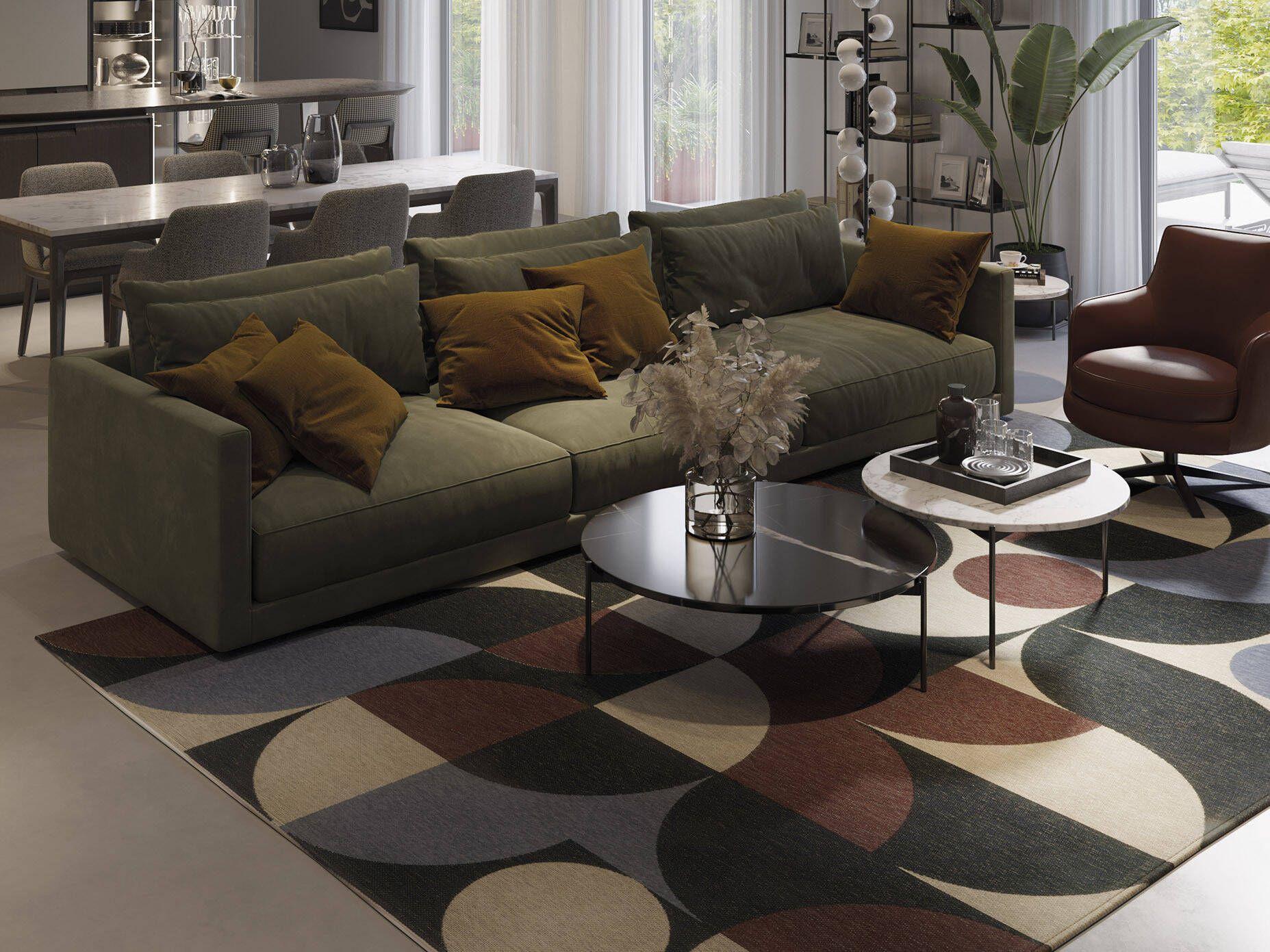 Moderner Teppich DECO BLUE COPPER - Waschbarer Teppich Moderner Teppich DECO BLUE COPPER - Waschbarer Teppich