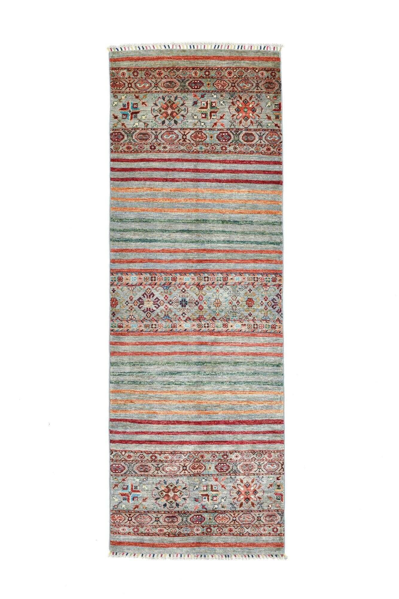 Klassischer Ziegler Teppich Kandashah Handgeknüpft 090x260cm grau Galerie