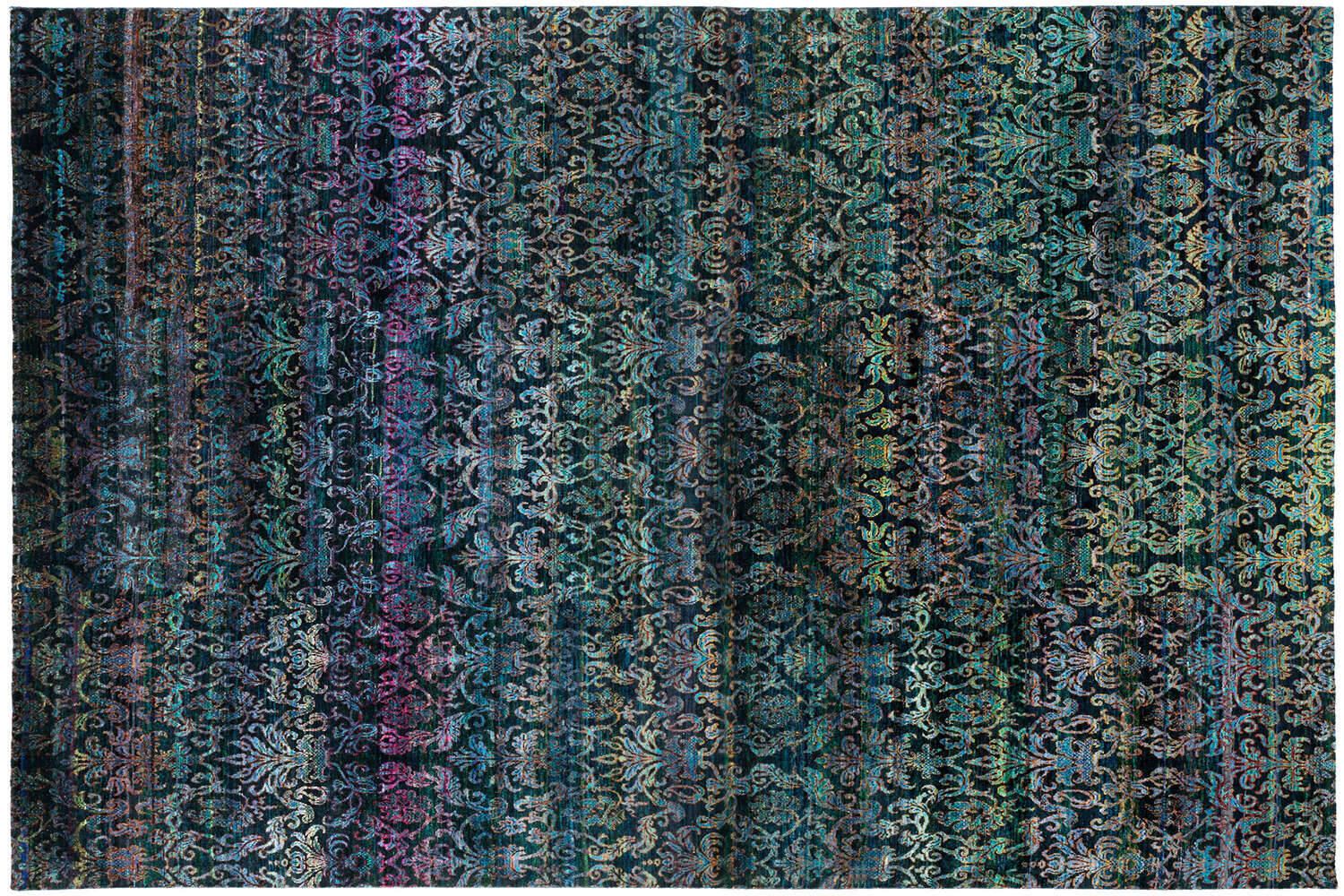 ORI16-445-27 ART Design Teppich Seide grün im Wunschmaß