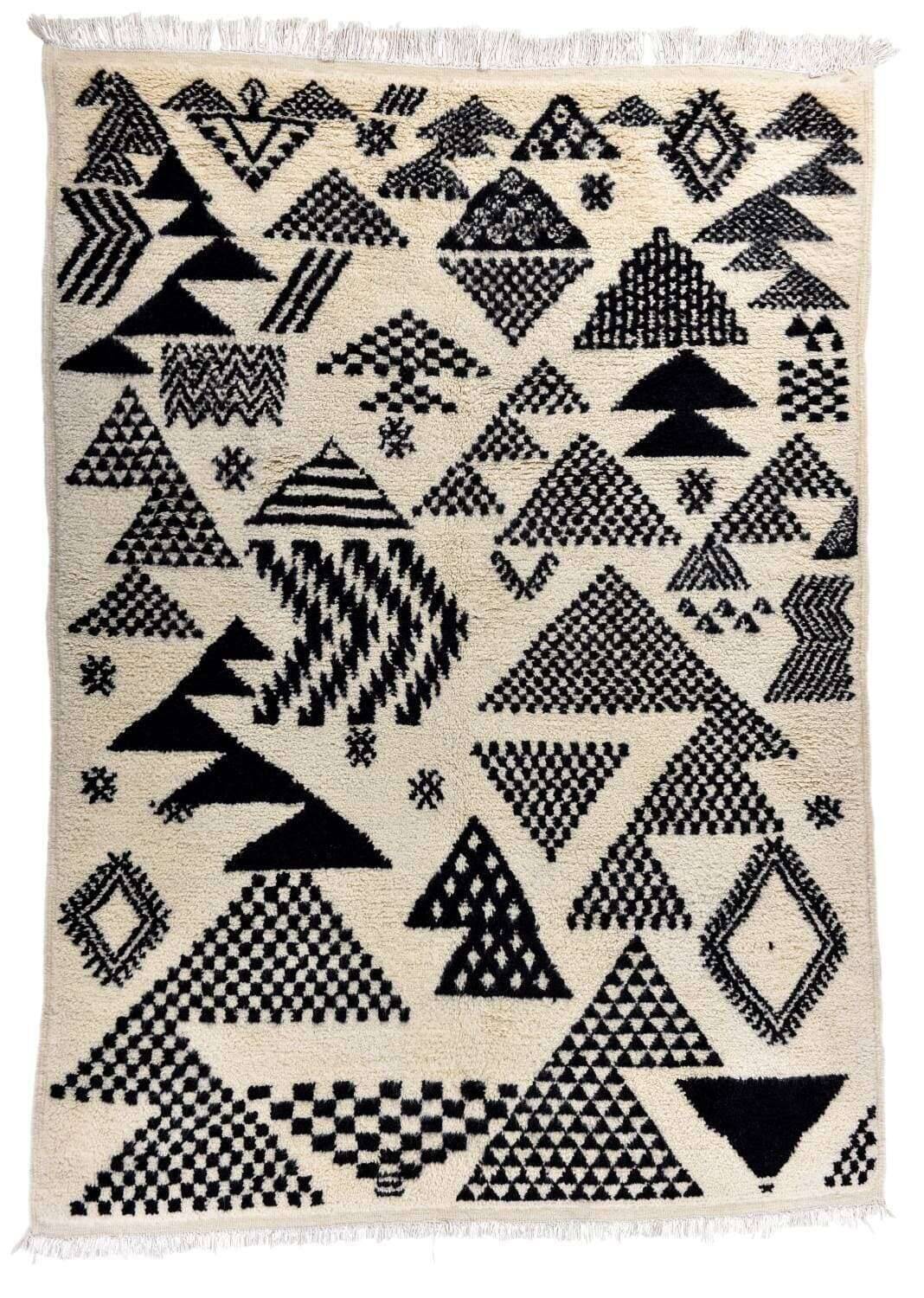 BenniUrein_2010_997Blanc_426566_1 Teppich Boho Beni Ourain 170x240cm Schafwolle