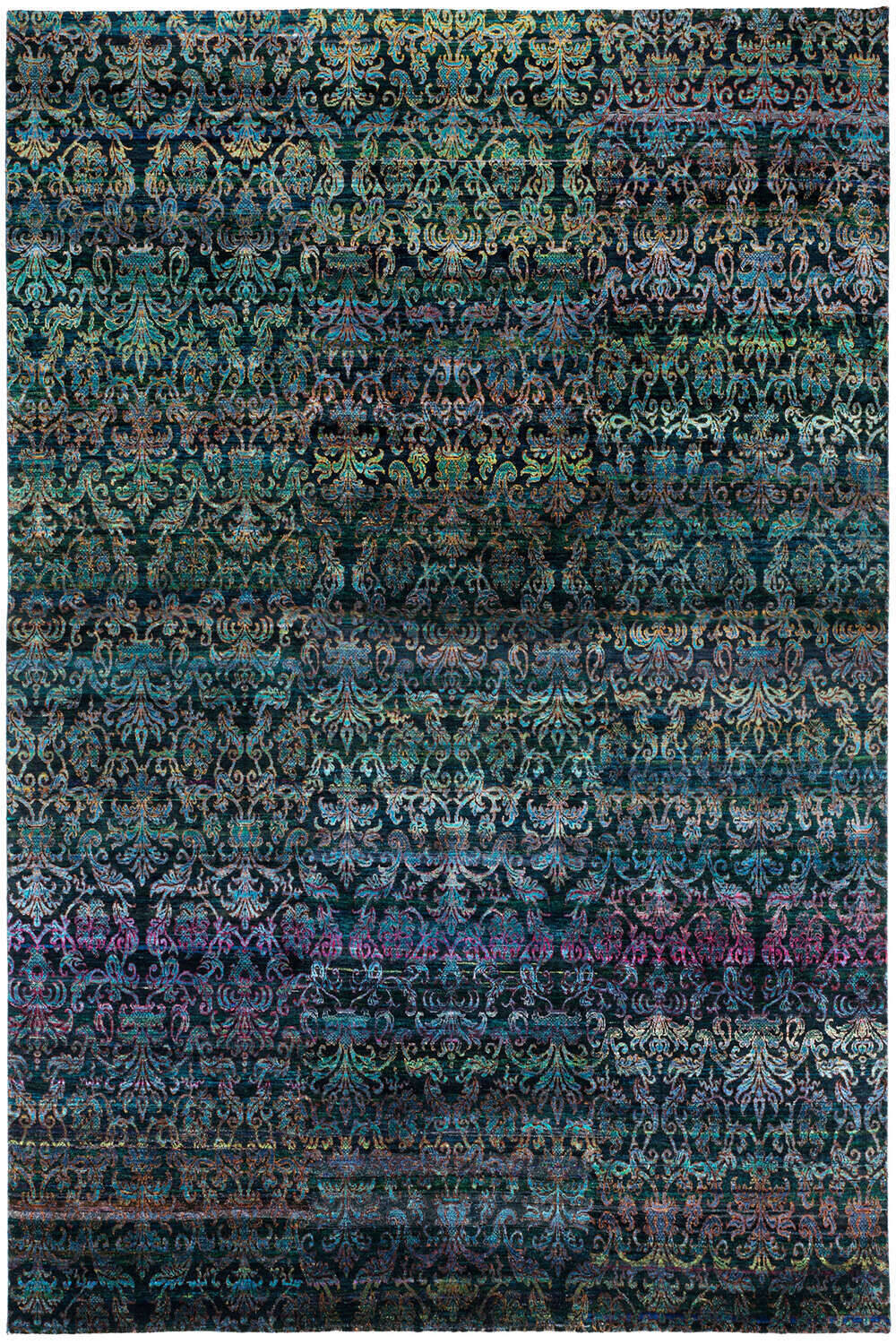 ORI16-445-28 ART Design Teppich Seide grün im Wunschmaß