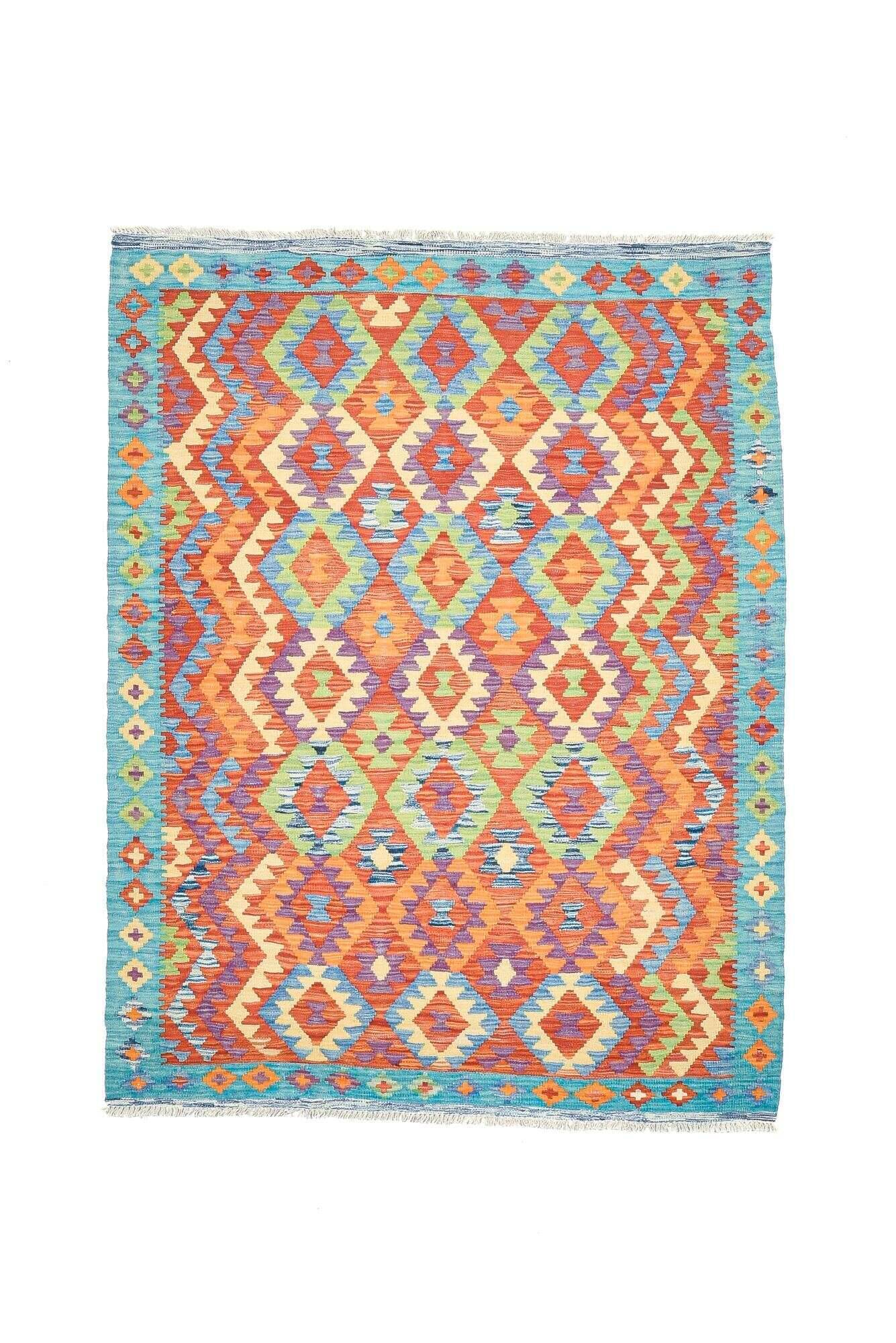 tablashah_5581_800multicolor_434936_1 Kelim Teppich Tablashah Handgewebt Schurwolle bunt 152x198cm