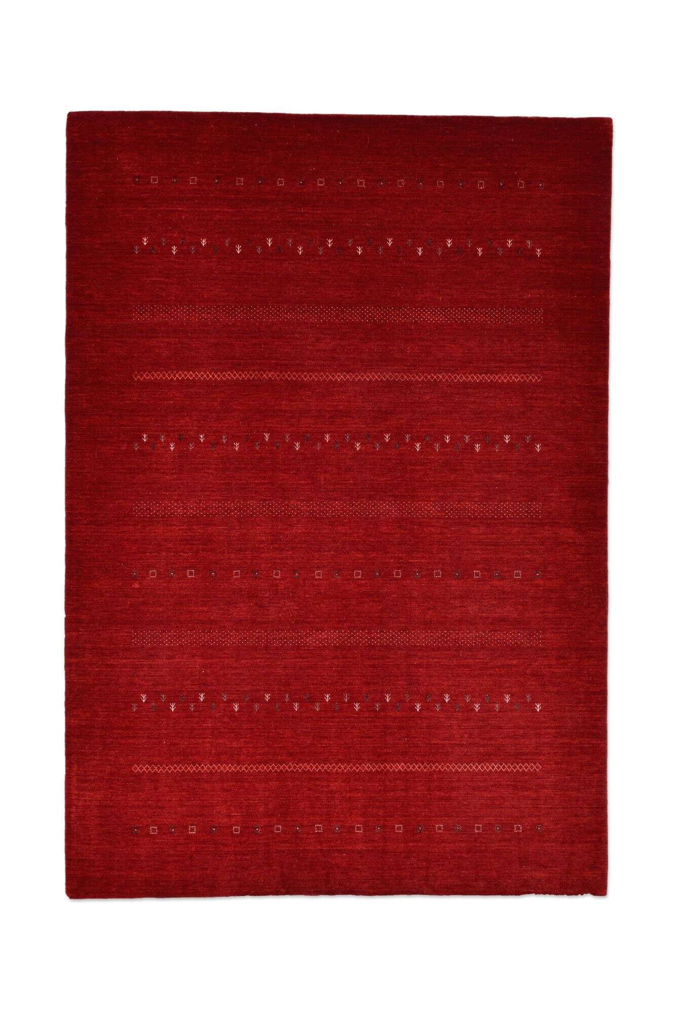 Teppich Gabbeh Sao Handgearbeitet Muster Meliert rot 160x230cm