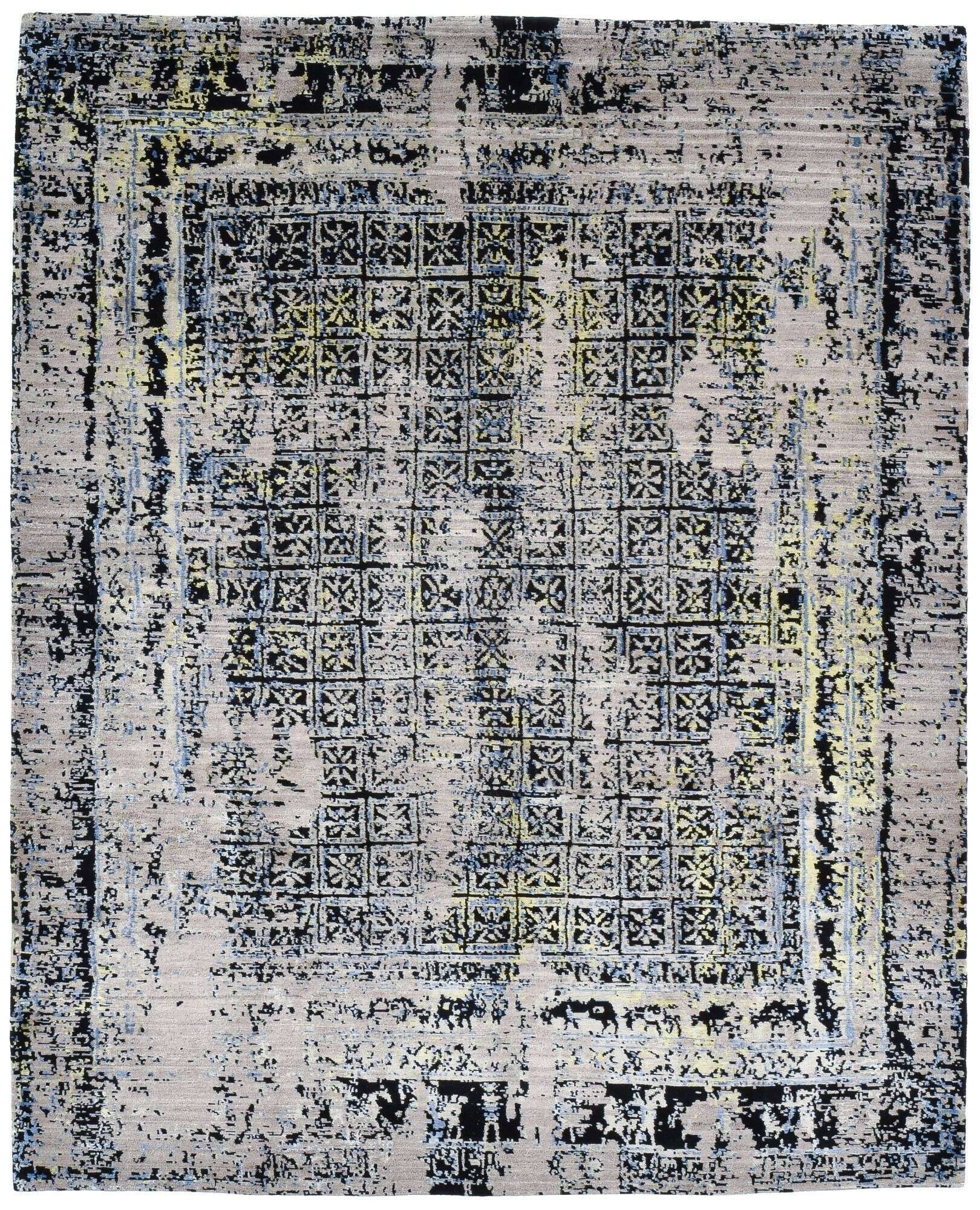 jabusilk60_cx3258_561blackcream_405016_1EY3V55mHICRrT Nepal Teppich Jabu Silk 60 Wolle Seide Design 249x304cm