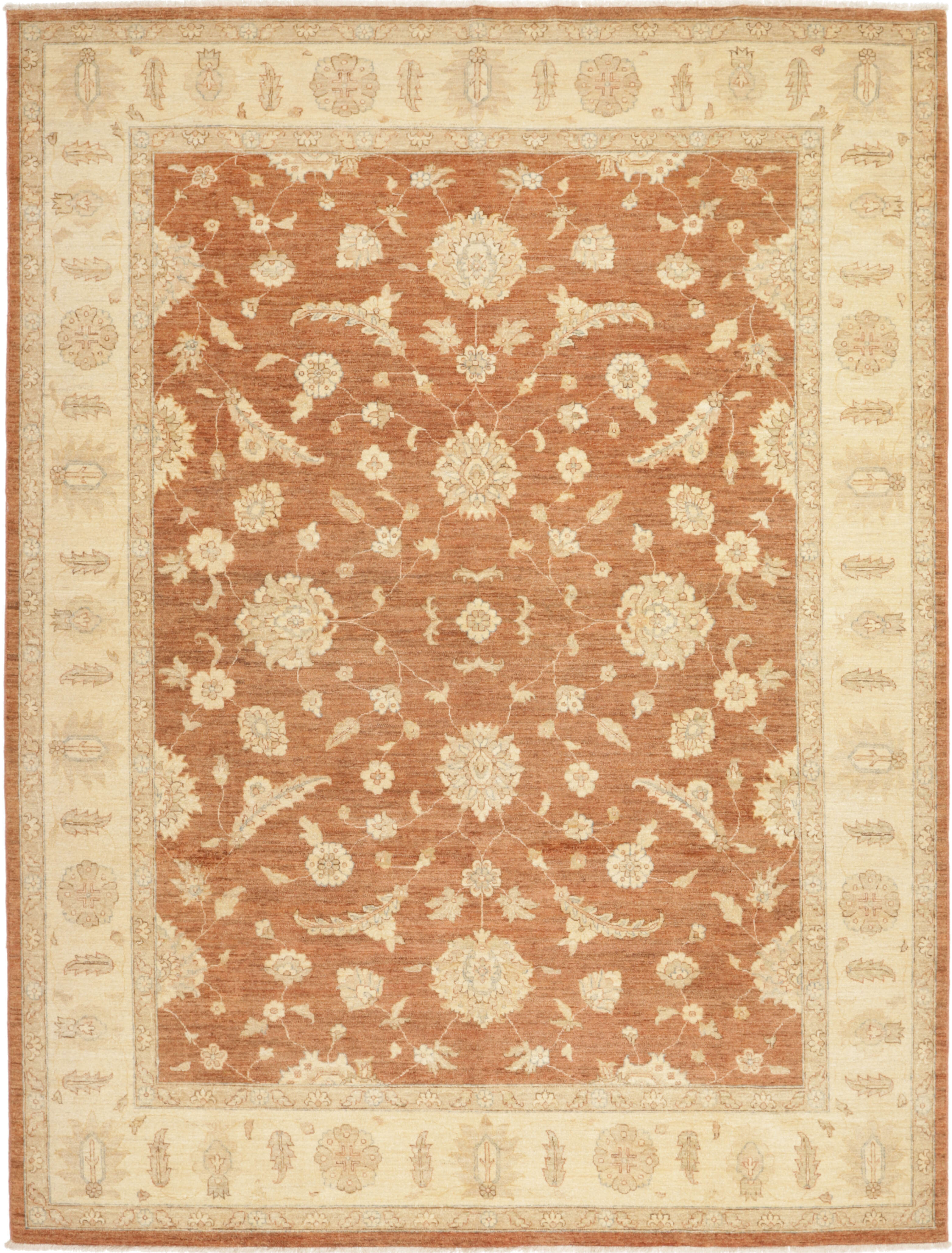 Teppich Ziegler 263 x 342 cm Orientteppich rot - beige Handgeknüpft Schurwolle