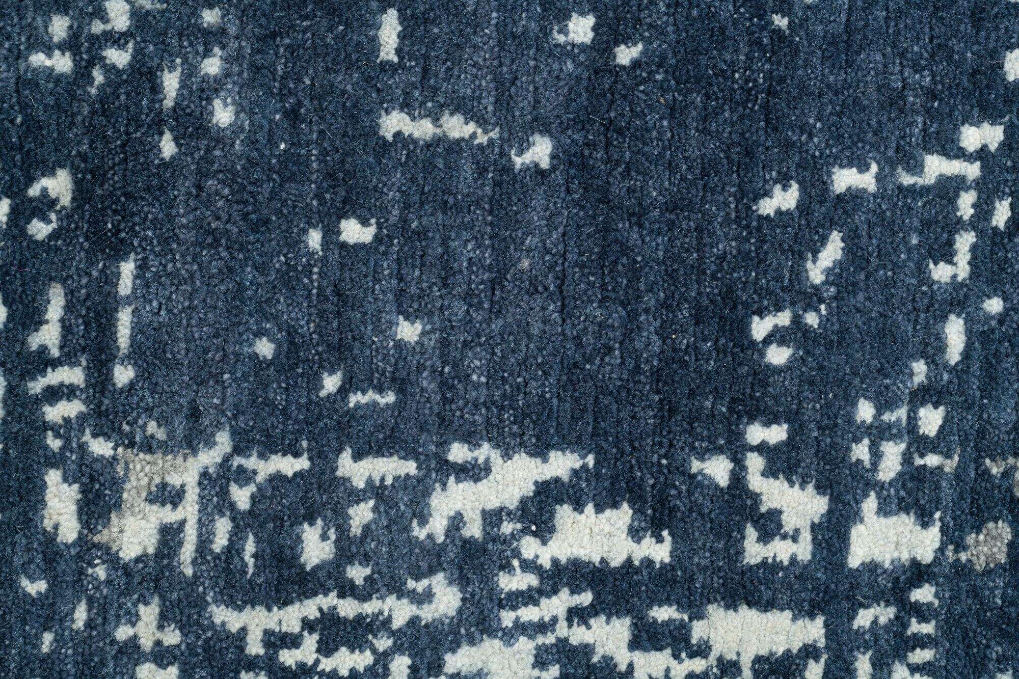 Sangri Teppich Nepal Design Wolle blau Handgeknüpft 163x235 cm