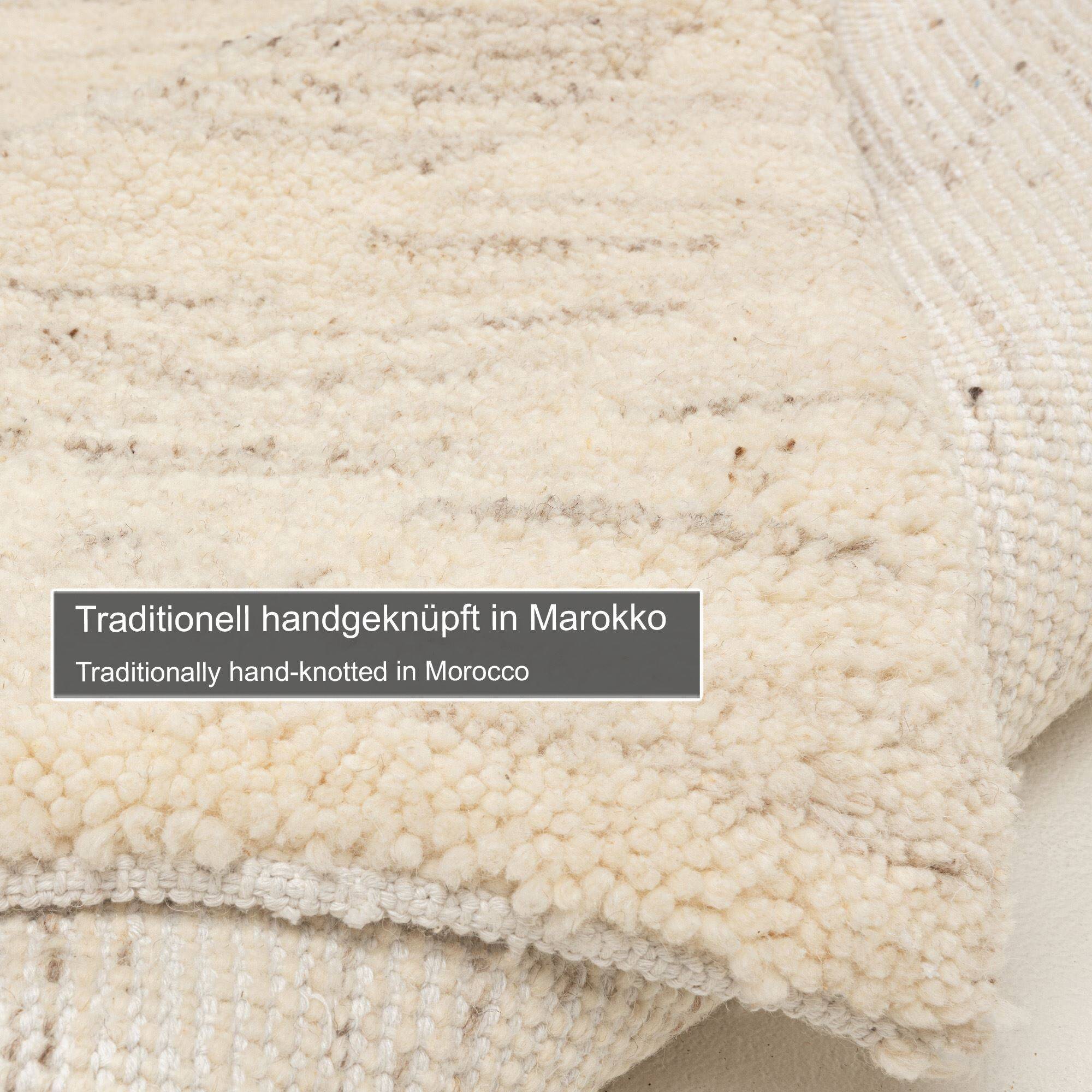 Handgeknüpfter Berber Teppich Hadj aus Marokko Schurwolle