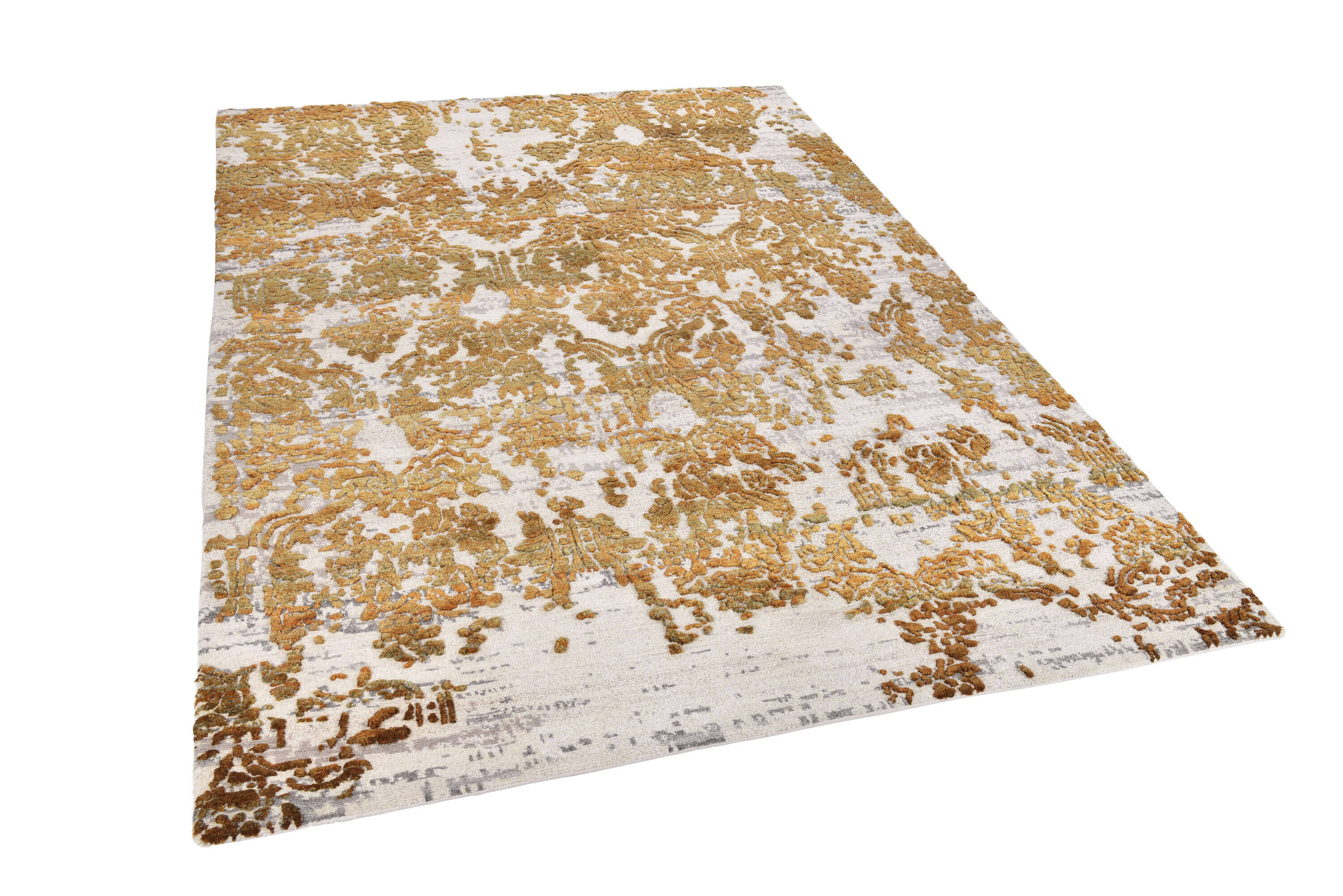 JabuSilk60_C2035_400Orange_407993_23 Nepal Teppich Jabu Silk 60 Wolle - und Seide Teppich