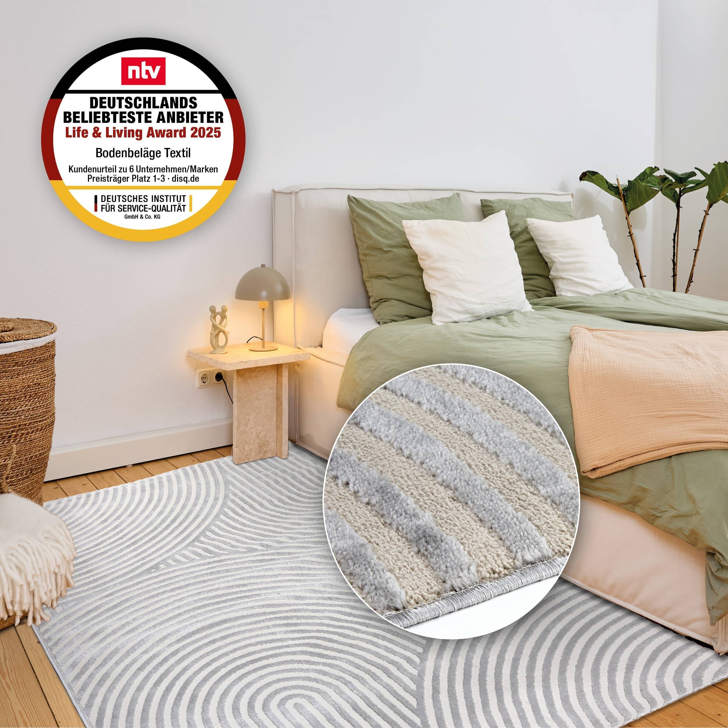 Vintageteppich Jules D.253 C. 004 Kringel silber Vintageteppich Jules D.253 C. 004 Kringel silber