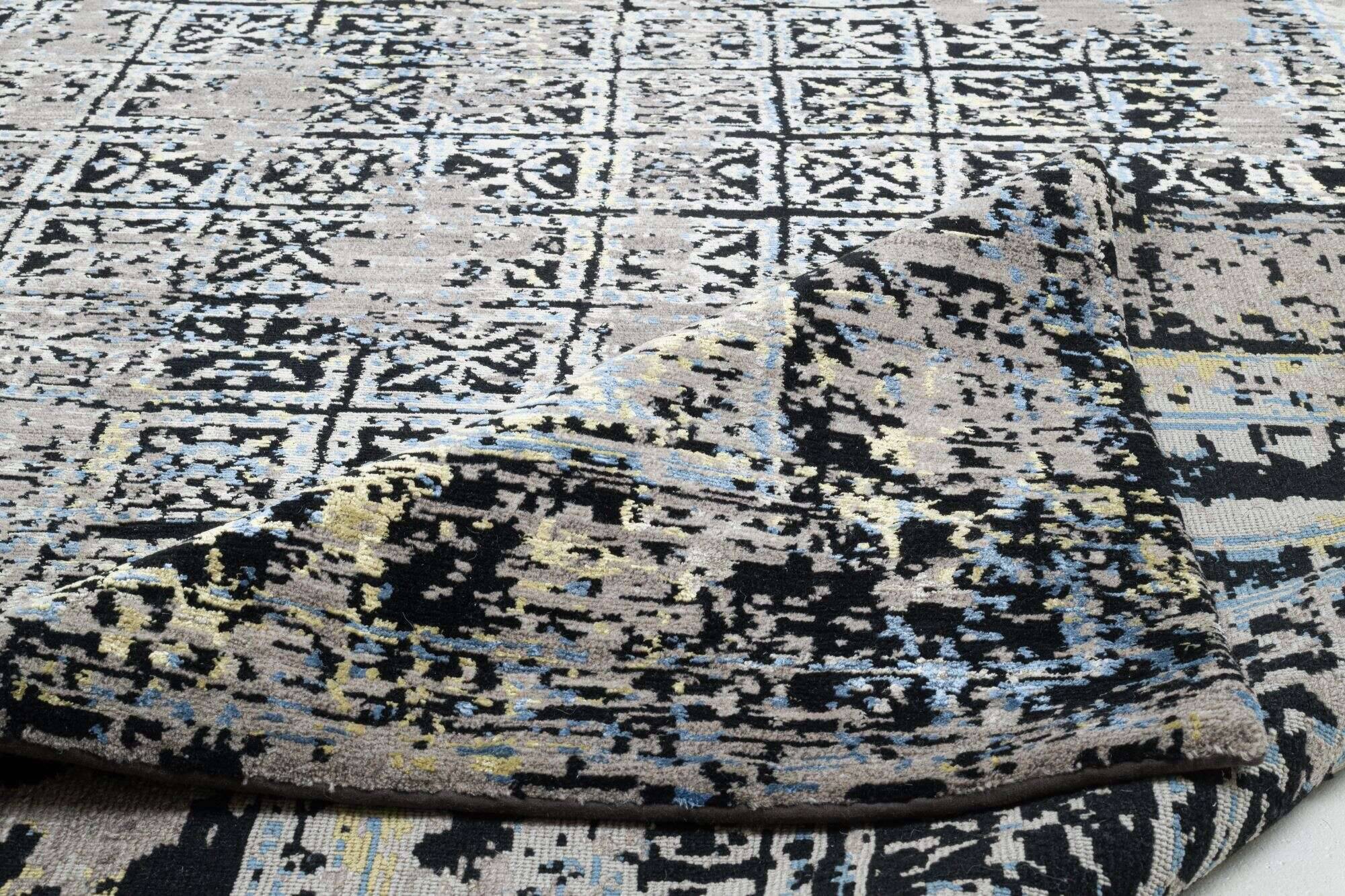 jabusilk60_cx3258_561blackcream_405016_9 Nepal Teppich Jabu Silk 60 Wolle Seide Design 249x304cm