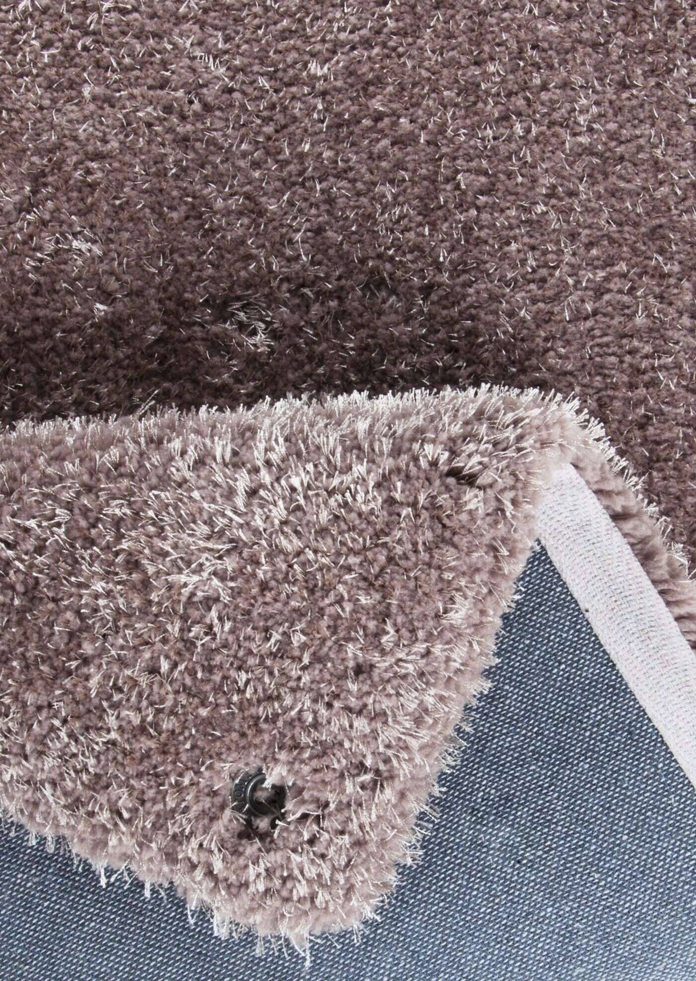 Soft_Uni_507ltbrown_408108_9 Hochflor Soft uni Teppich rund 140 cm Kuschelteppich braun